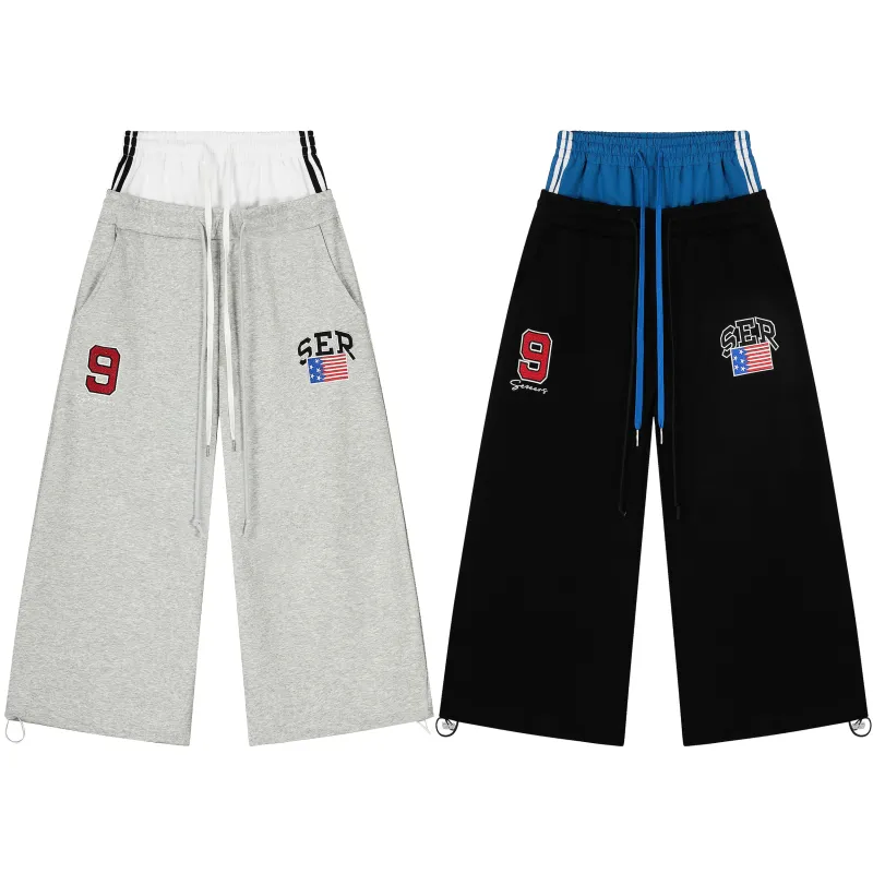 Omirad Varsity Patch Wide-Leg Sweatpants sold by Omirad