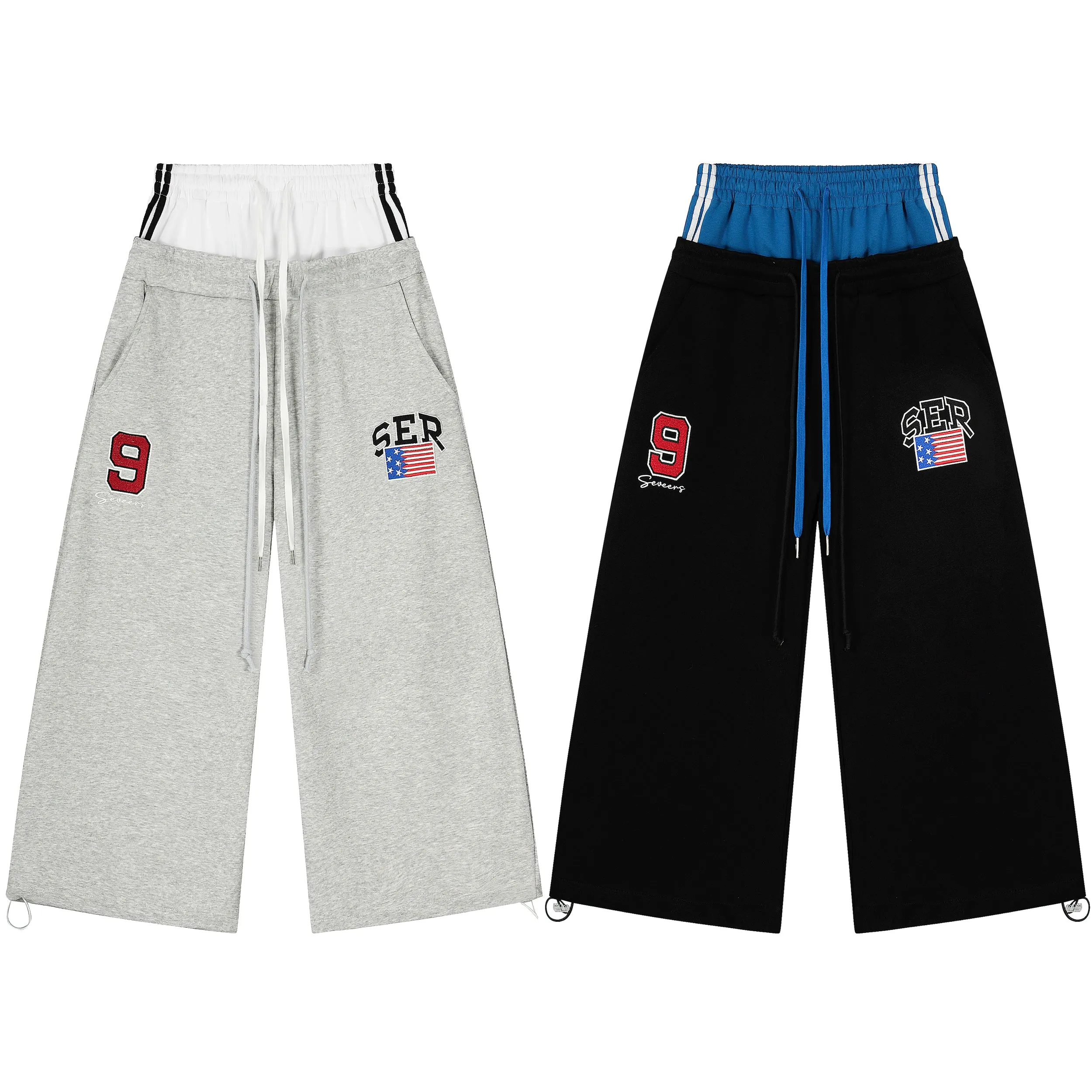 Omirad Varsity Patch Wide-Leg Sweatpants sold by Omirad