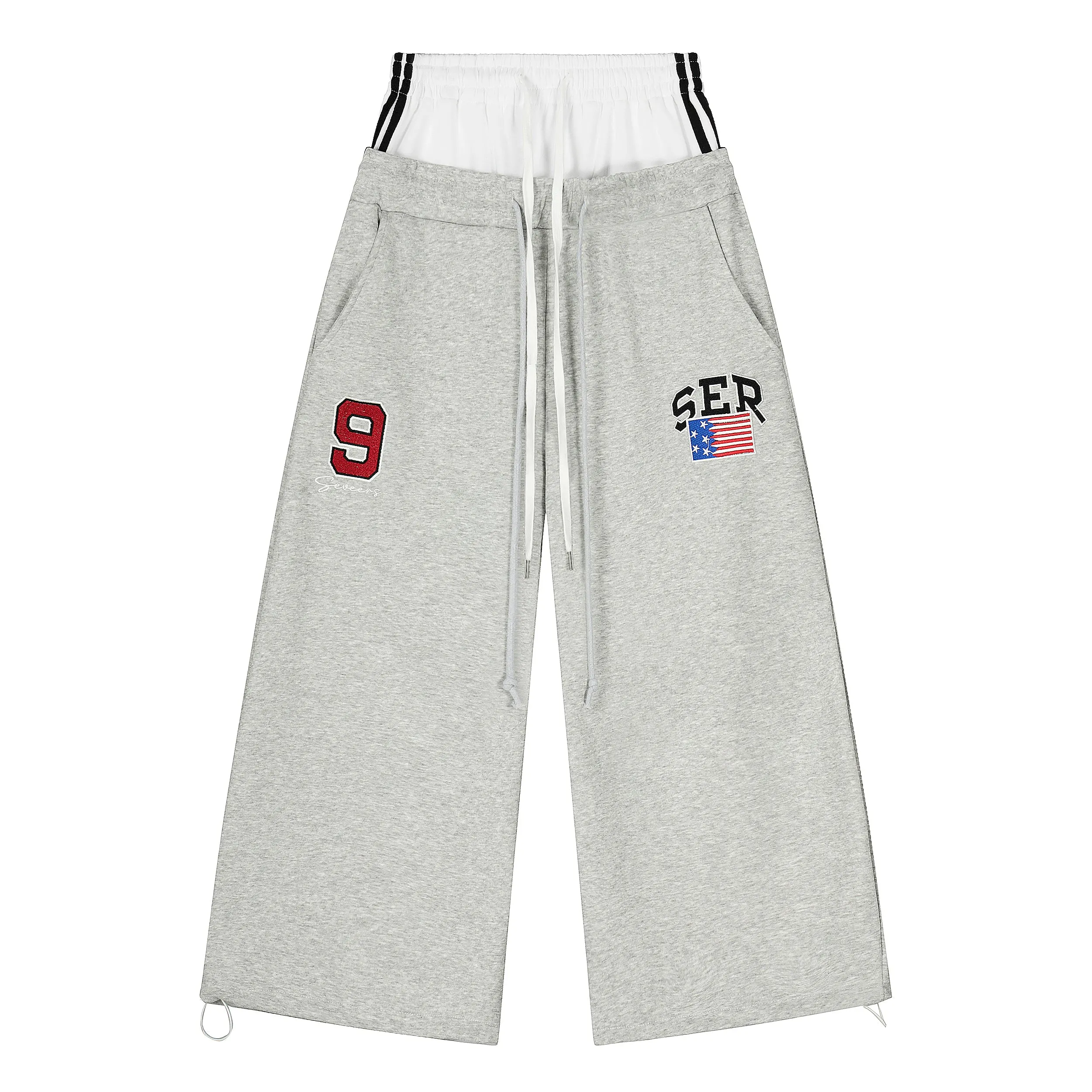 Omirad Varsity Patch Wide-Leg Sweatpants sold by Omirad product image thumbnail 2
