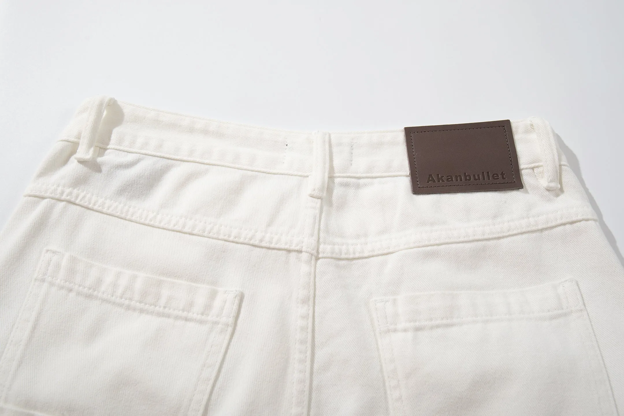 Omirad Clean-Edge White Wide-Leg Jeans sold by Omirad product image thumbnail 5