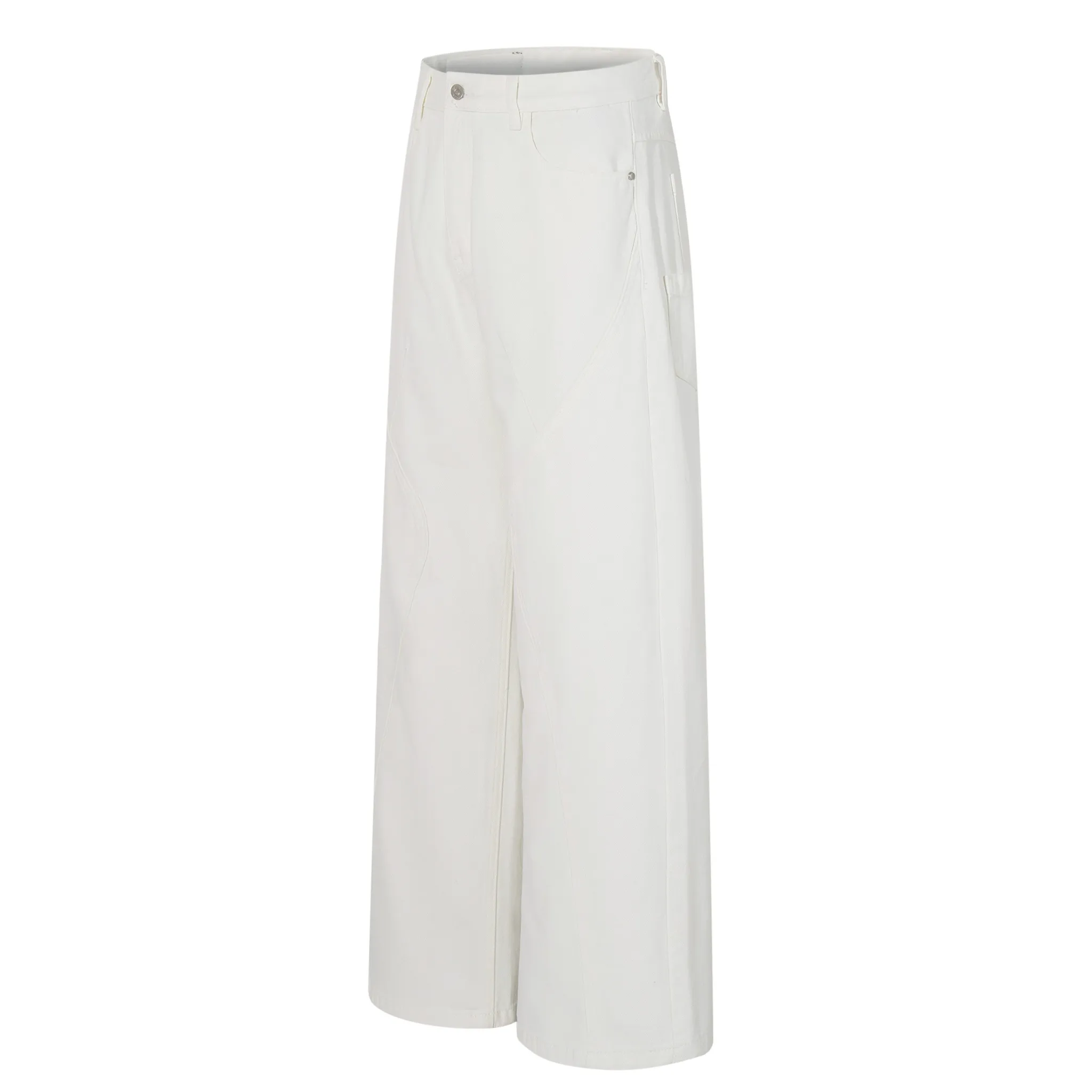 Omirad Clean-Edge White Wide-Leg Jeans sold by Omirad product image thumbnail 3