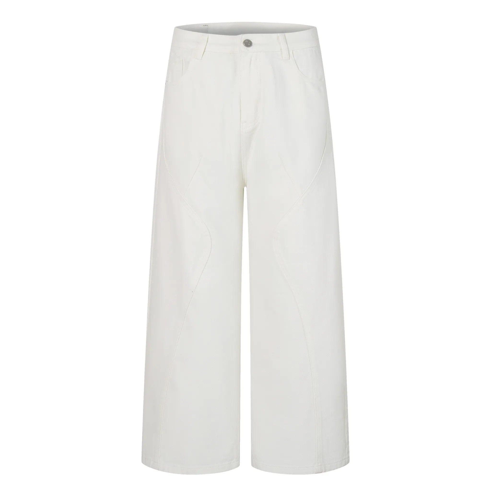 Omirad Clean-Edge White Wide-Leg Jeans sold by Omirad product image thumbnail 2