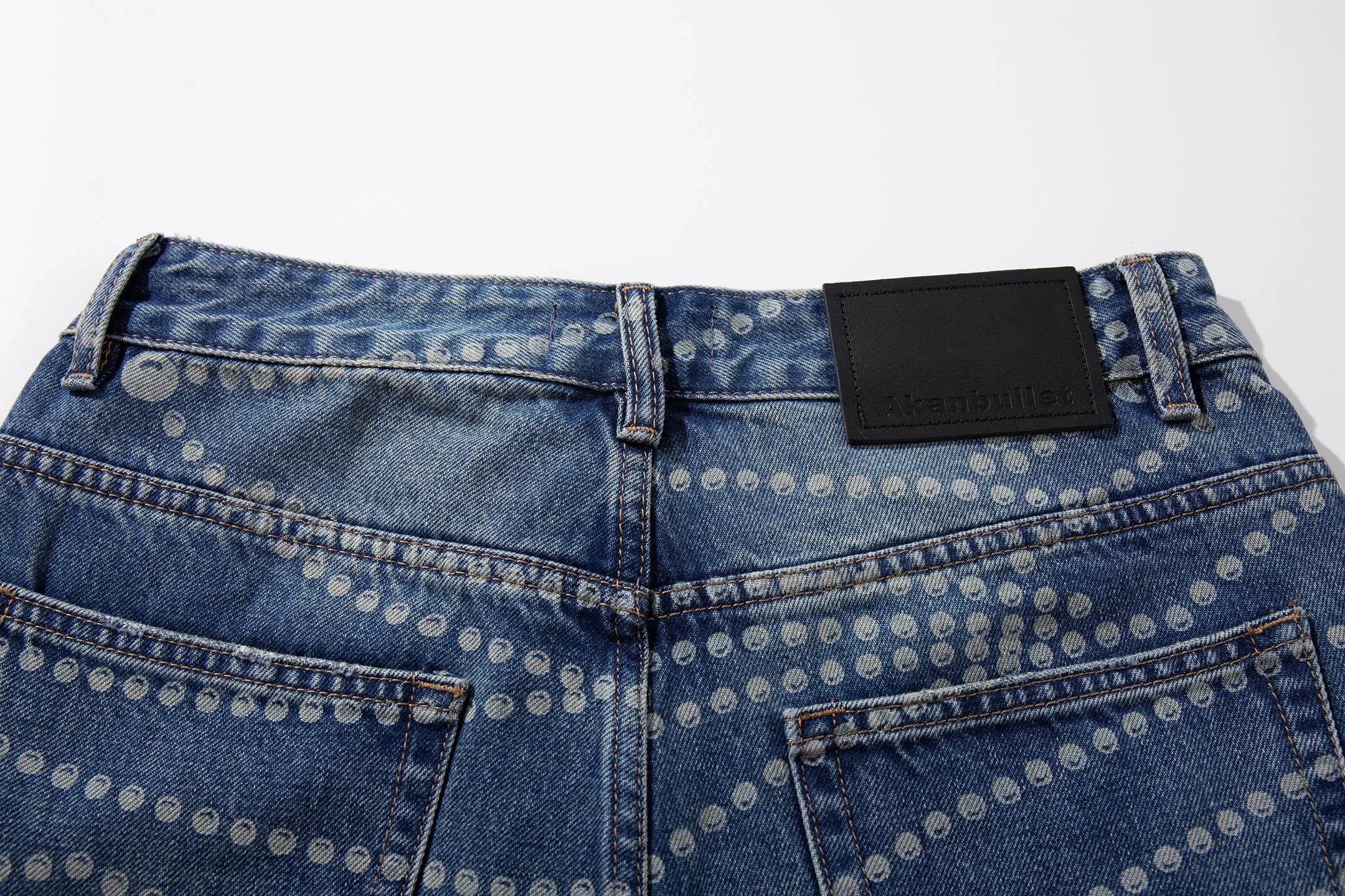 Omirad Dot-Pattern Wide-Leg Denim Pants sold by Omirad product image thumbnail 5