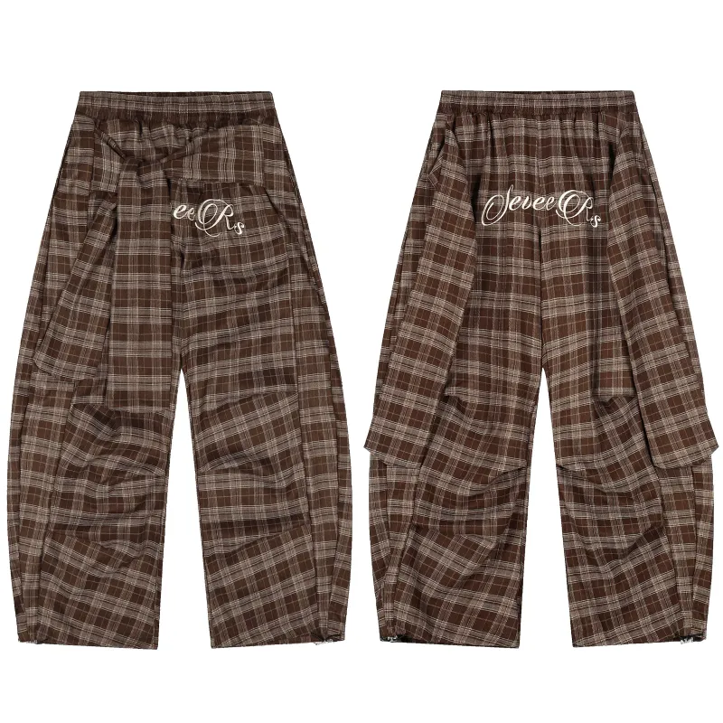 Omirad Plaid Wide-Leg Pants made by Omirad