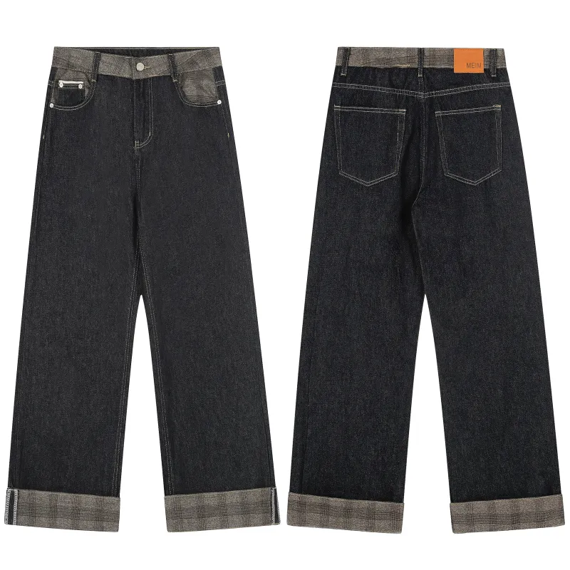 Omirad Contrast-Waist Cuffed Wide-Leg Pants made by Omirad