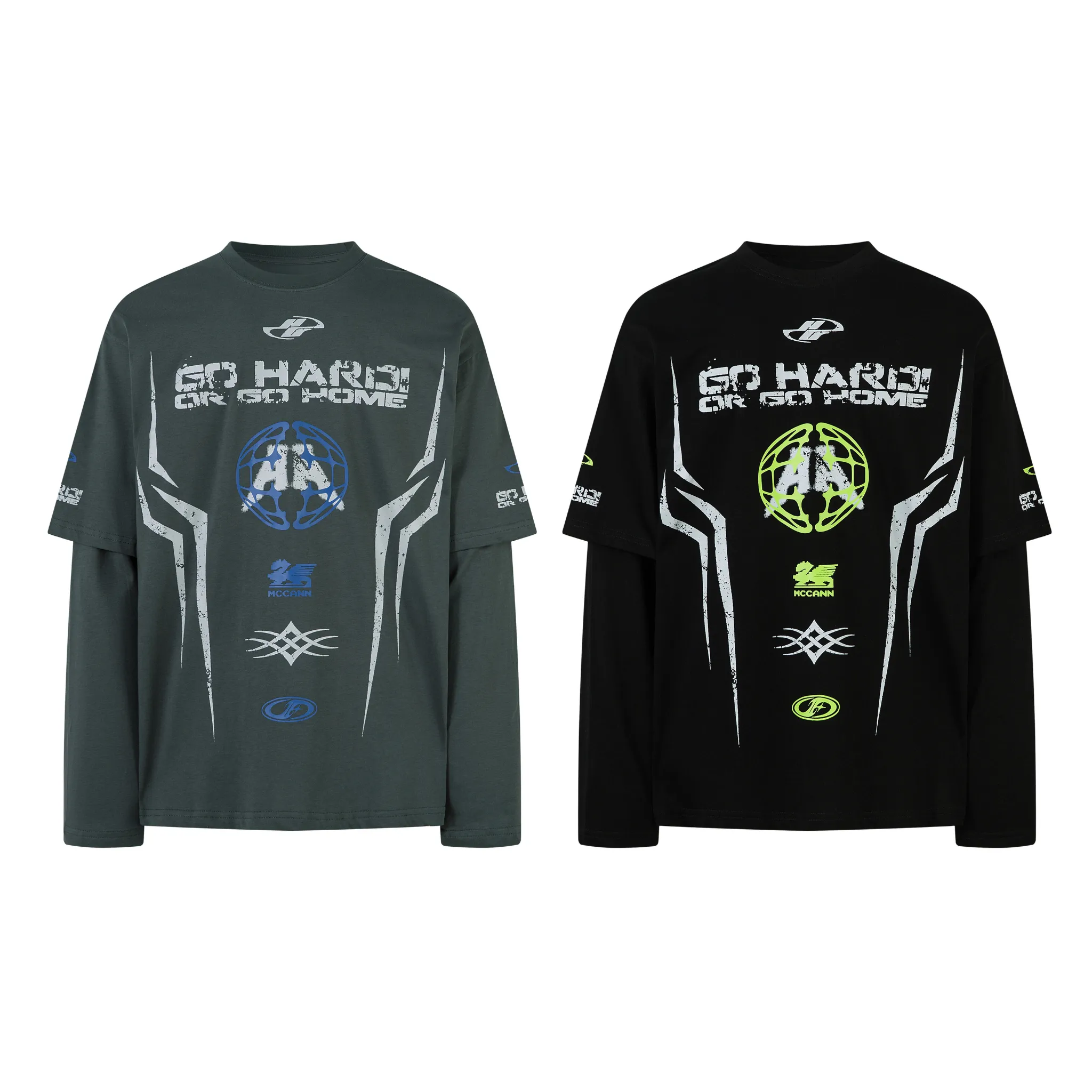 Omirad Layered Racing Graphic Long Sleeve Tee sold by Omirad