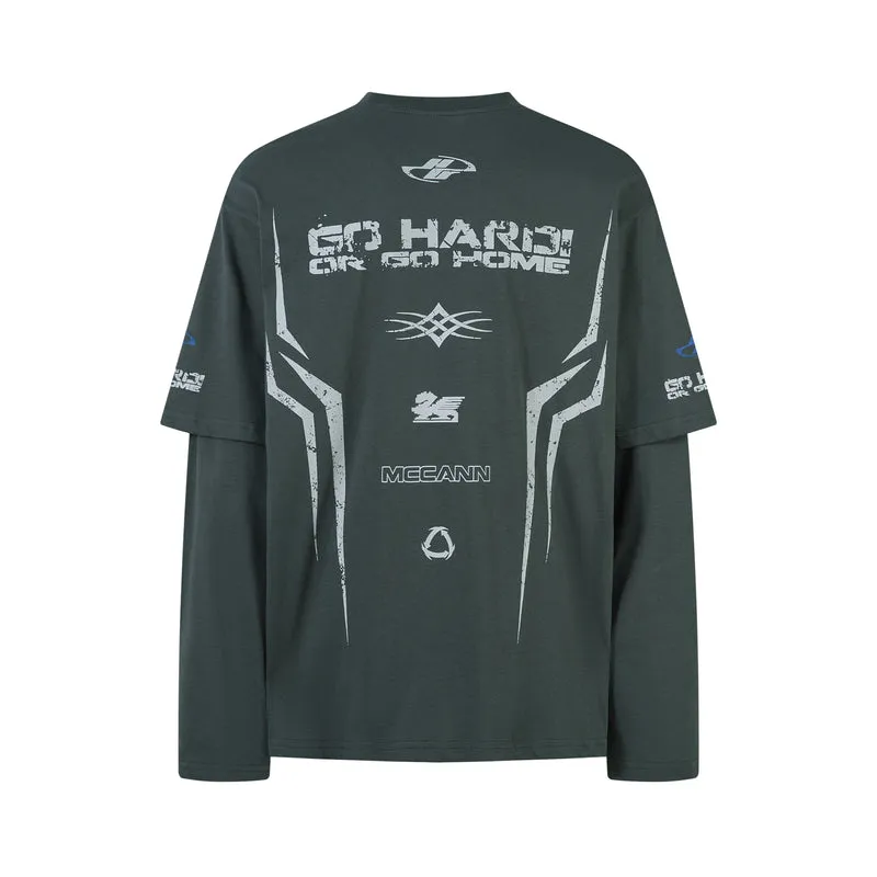 Omirad Layered Racing Graphic Long Sleeve Tee sold by Omirad product image thumbnail 3