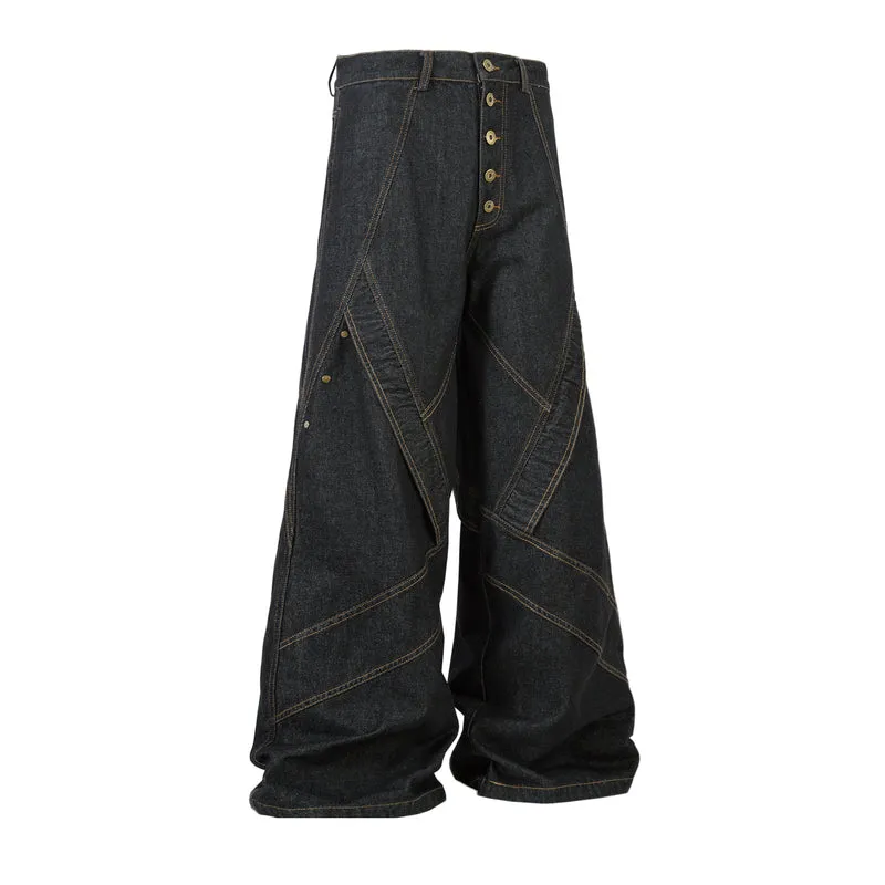 Omirad Multi-Panel Wide-Leg Denim Pants sold by Omirad product image thumbnail 3