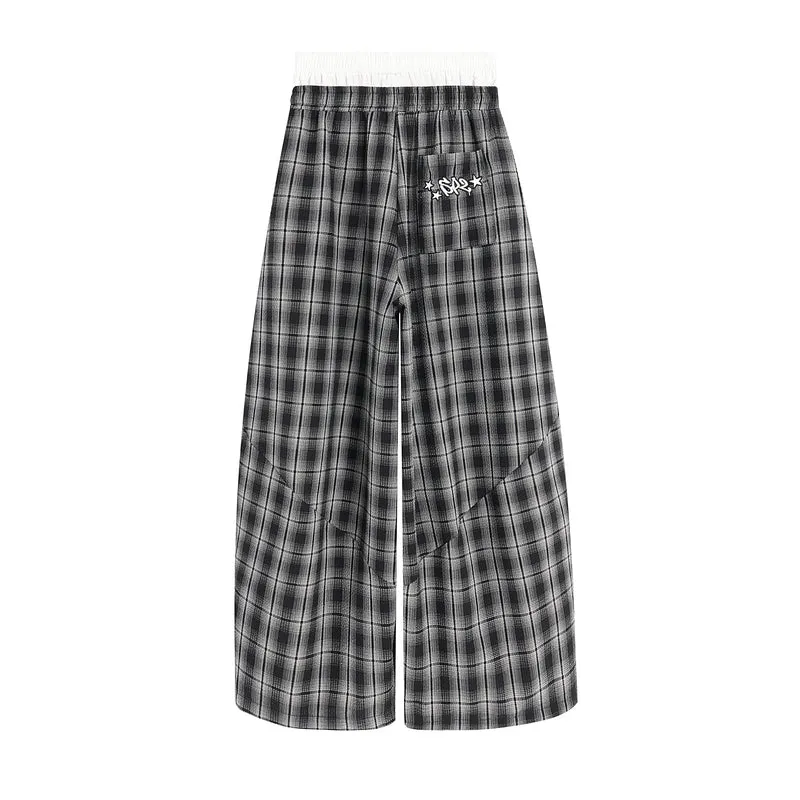 Omirad Plaid Wide-Leg Track Pants sold by Omirad product image thumbnail 3