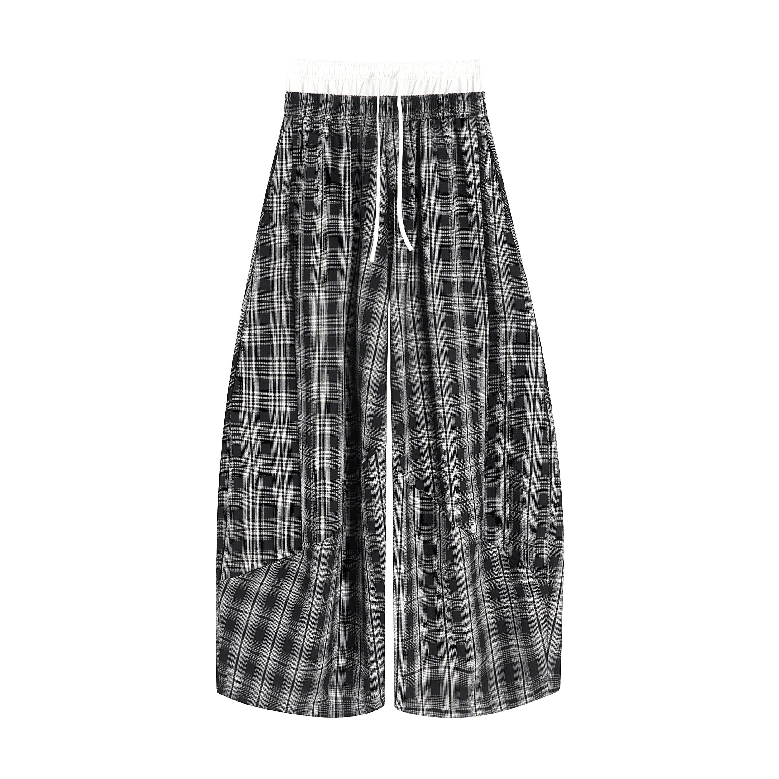 Omirad Plaid Wide-Leg Track Pants sold by Omirad product image thumbnail 2