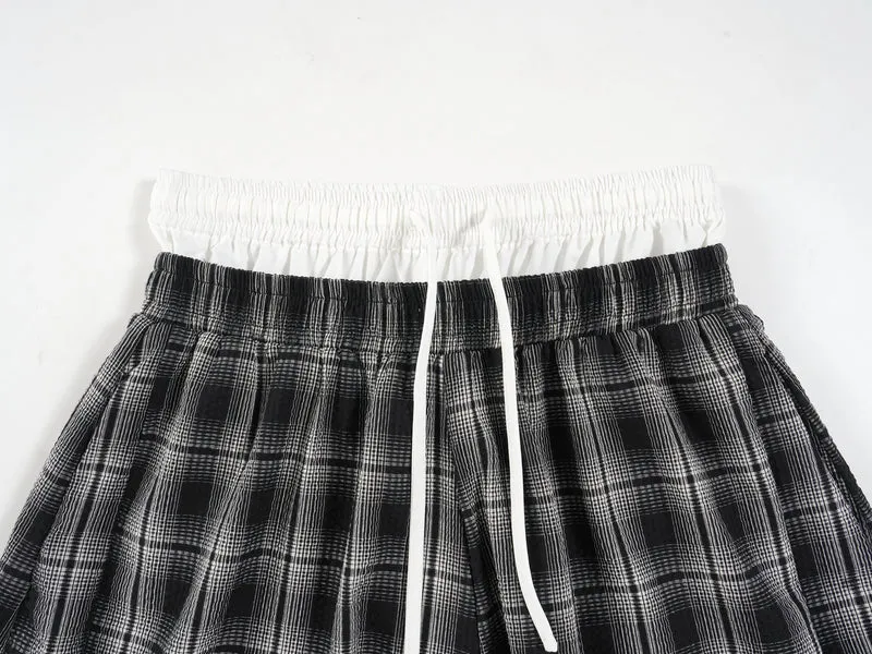 Omirad Plaid Wide-Leg Track Pants sold by Omirad product image thumbnail 4