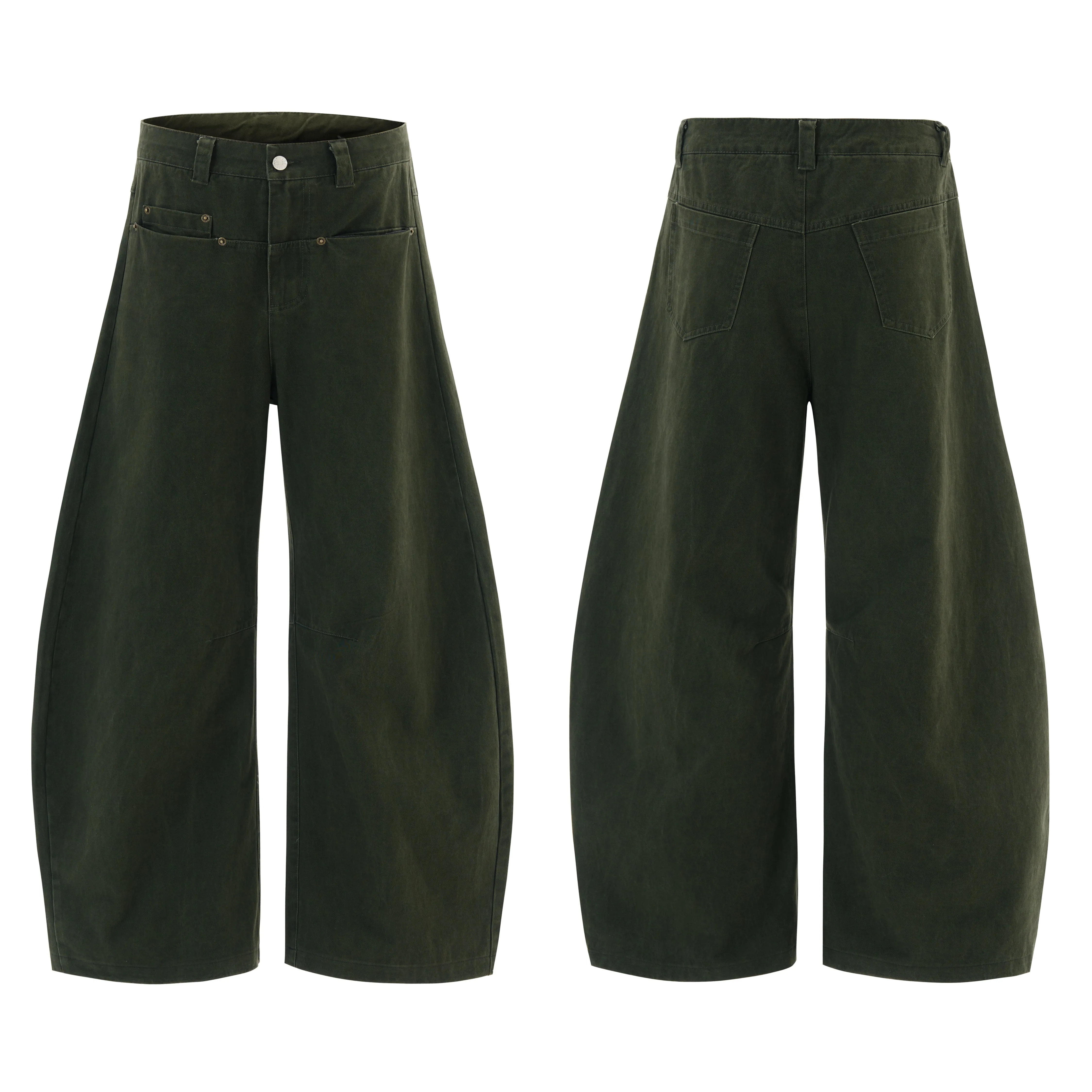 Omirad Minimalist Wide-Leg Canvas Trousers sold by Omirad product image thumbnail 2