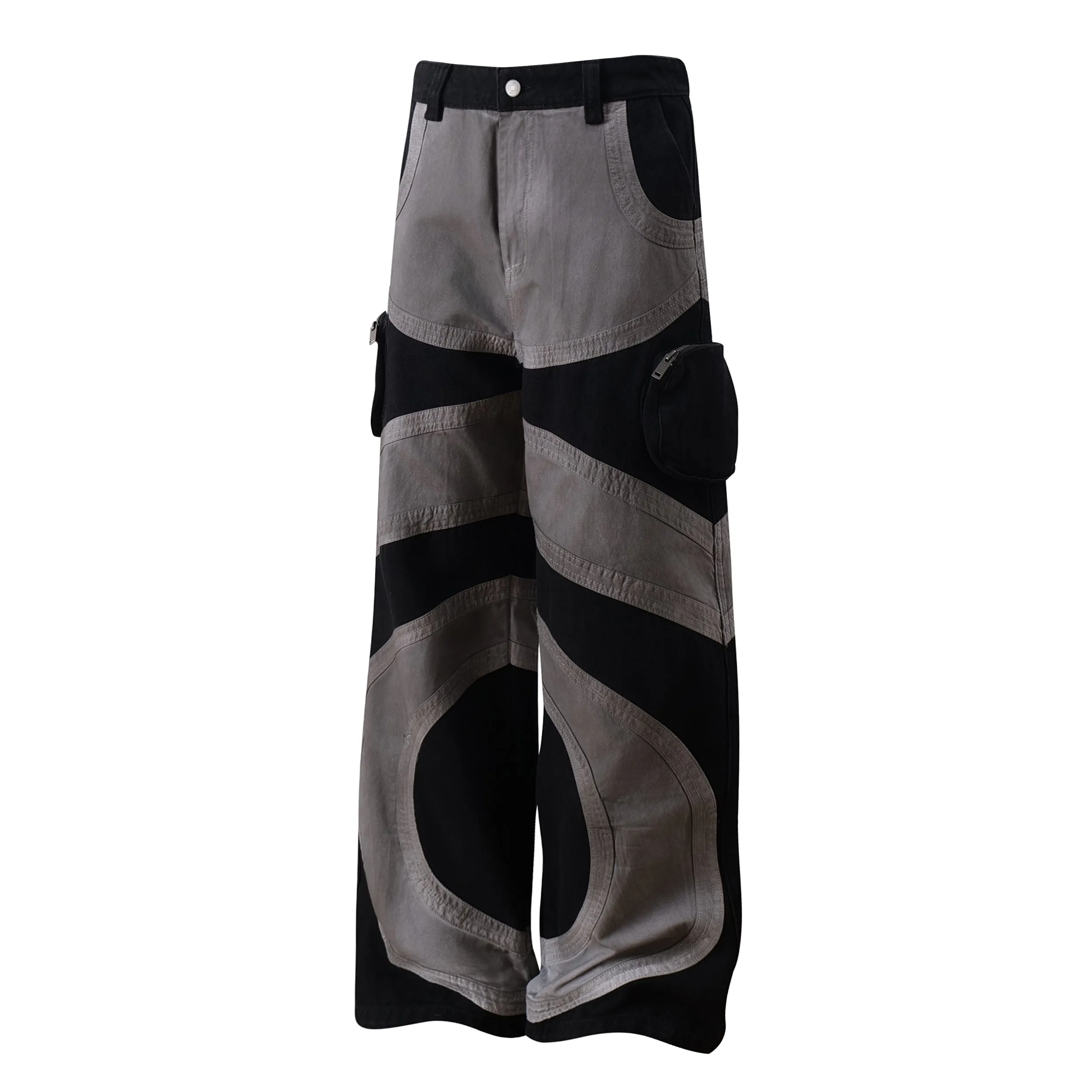 Omirad Multi-Panel Curved Contrast Wide-Leg Pants sold by Omirad product image thumbnail 3
