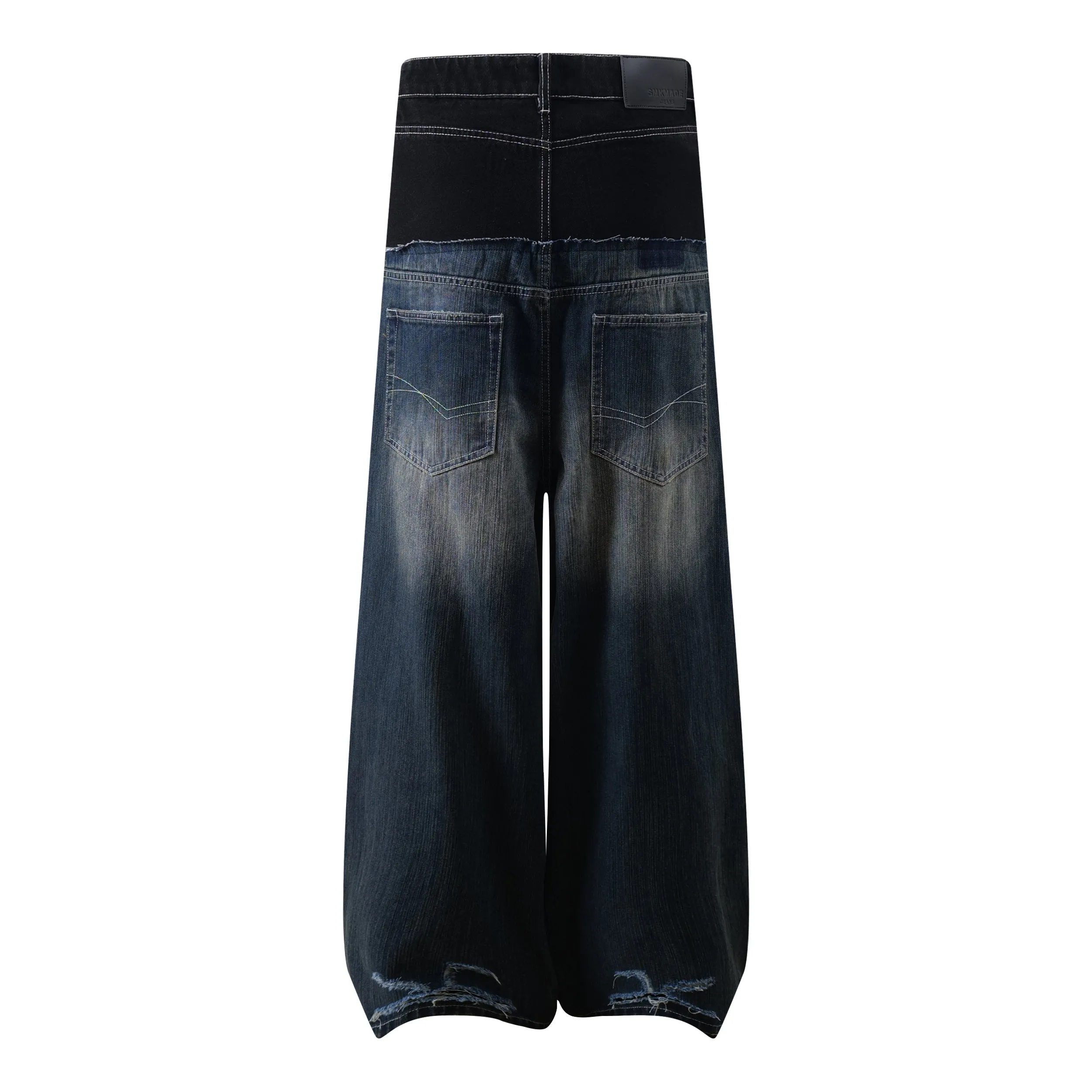 Omirad Two-Tone Washed Balloon Wide-Leg Jeans sold by Omirad product image thumbnail 4