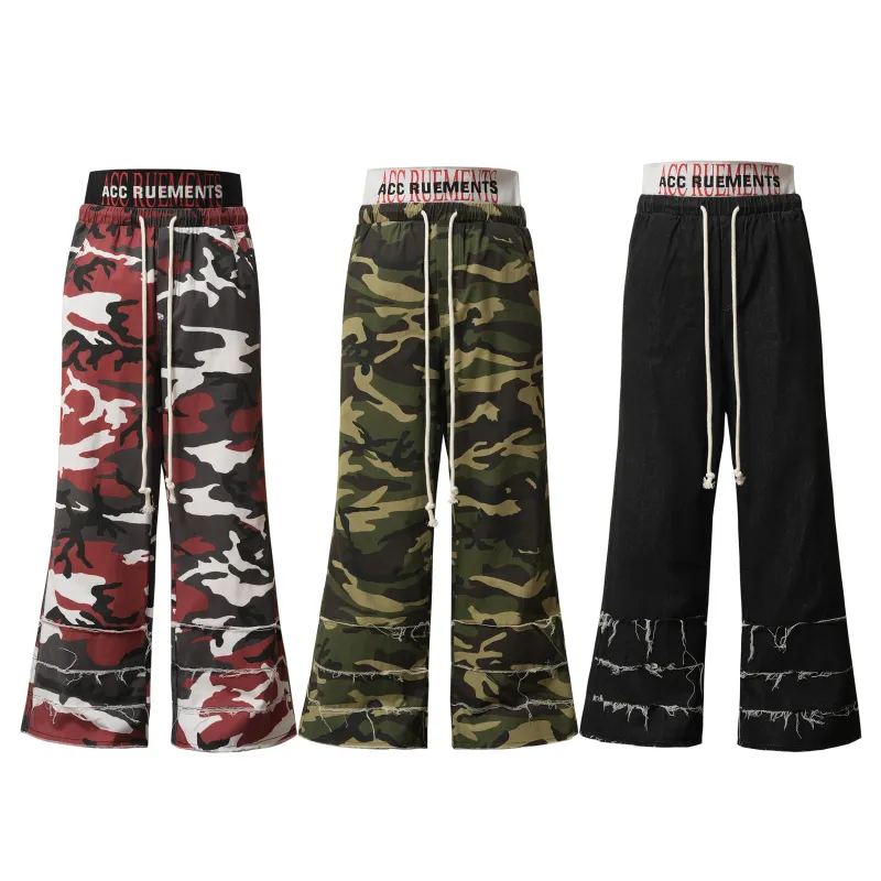 Omirad Distressed Wide-Leg Cotton Sweatpants made by Omirad