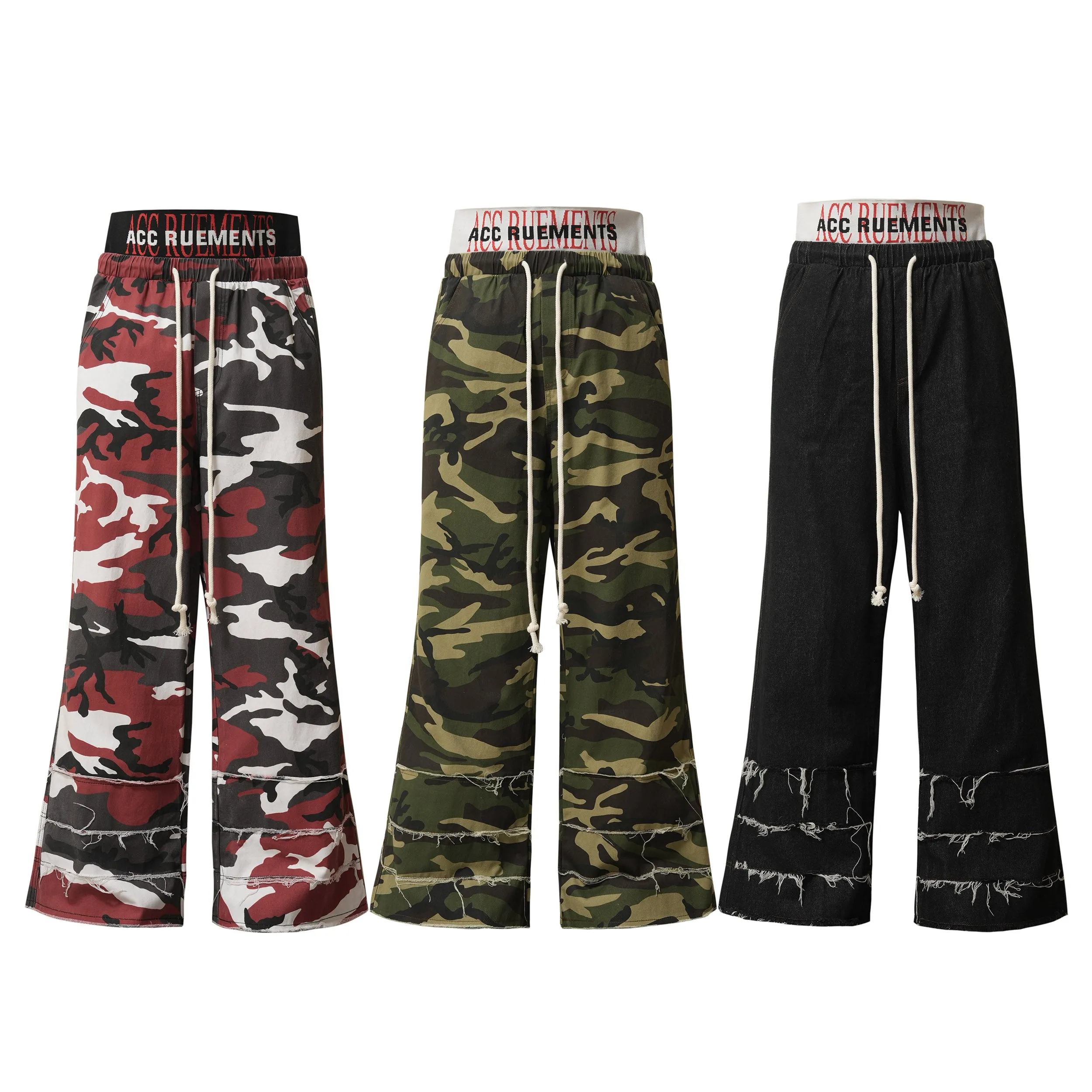 Omirad Distressed Wide-Leg Cotton Sweatpants sold by Omirad