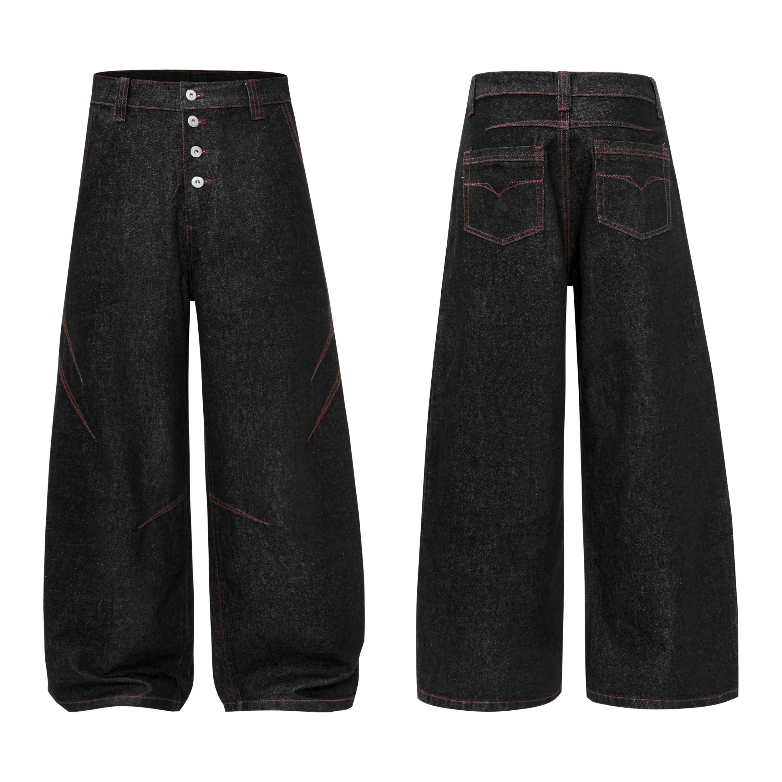 Omirad Multi-Button Wide Leg Denim Pants sold by Omirad product image thumbnail 2