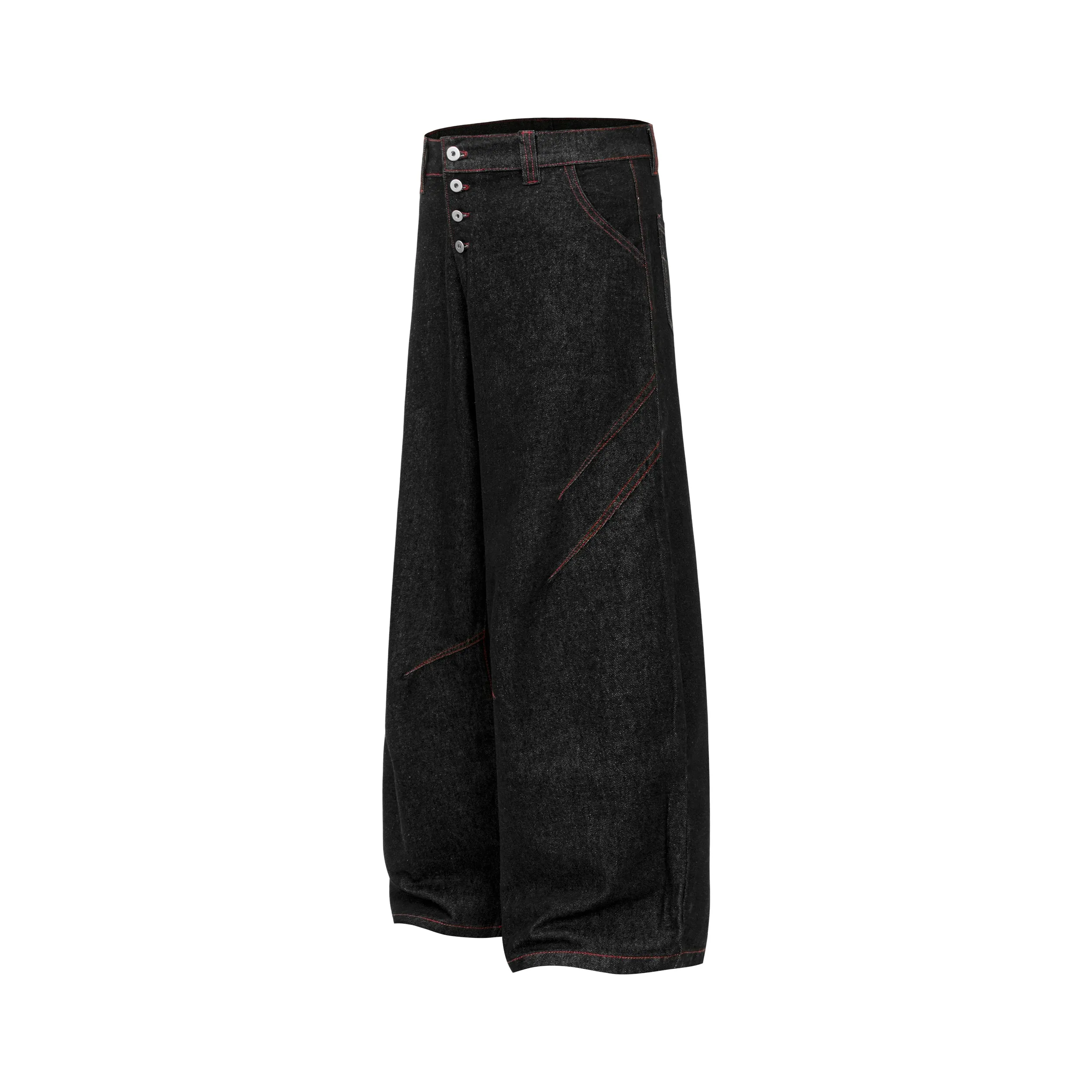 Omirad Multi-Button Wide Leg Denim Pants sold by Omirad product image thumbnail 4