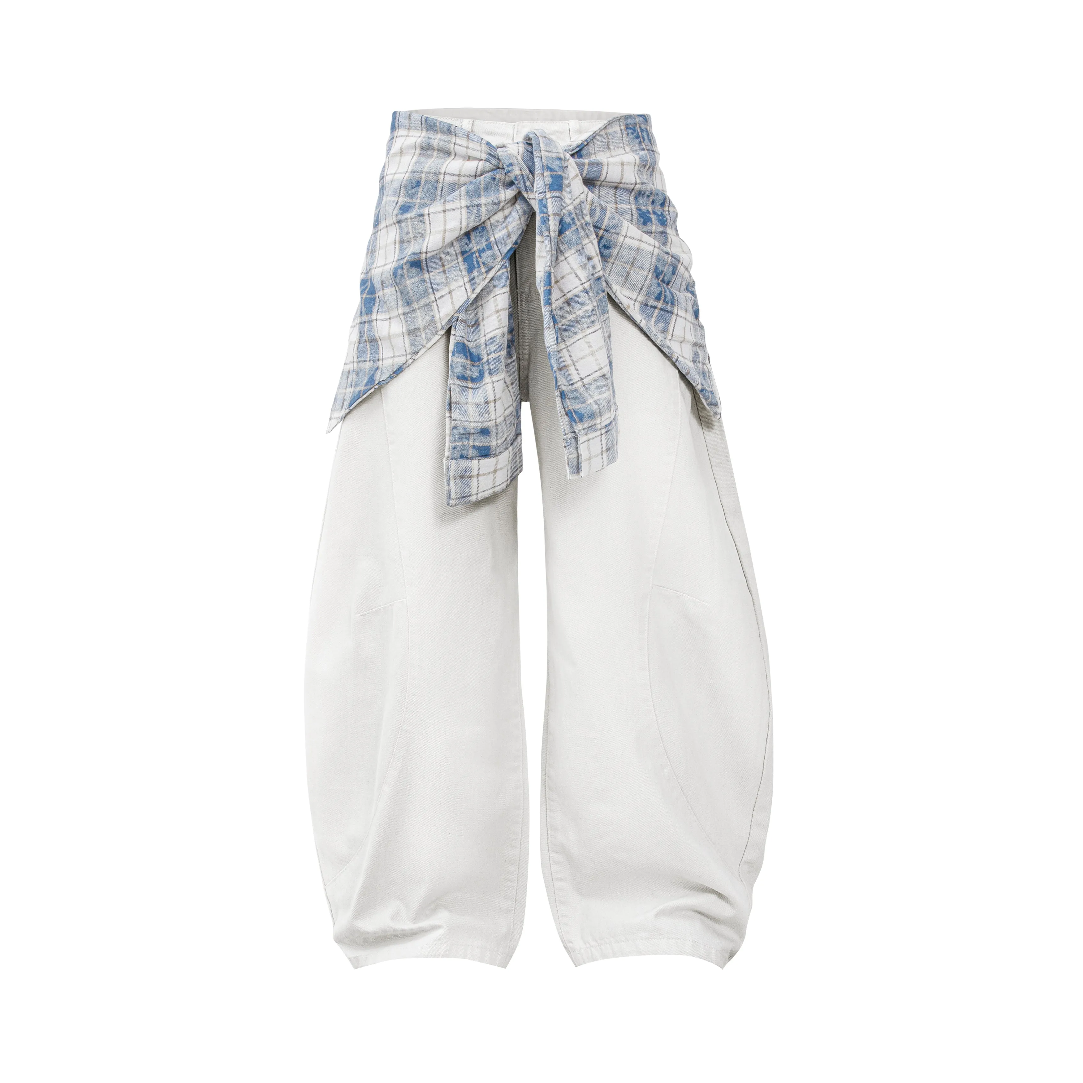 Omirad Layered Tie-Waist Baggy Pants sold by Omirad product image thumbnail 4