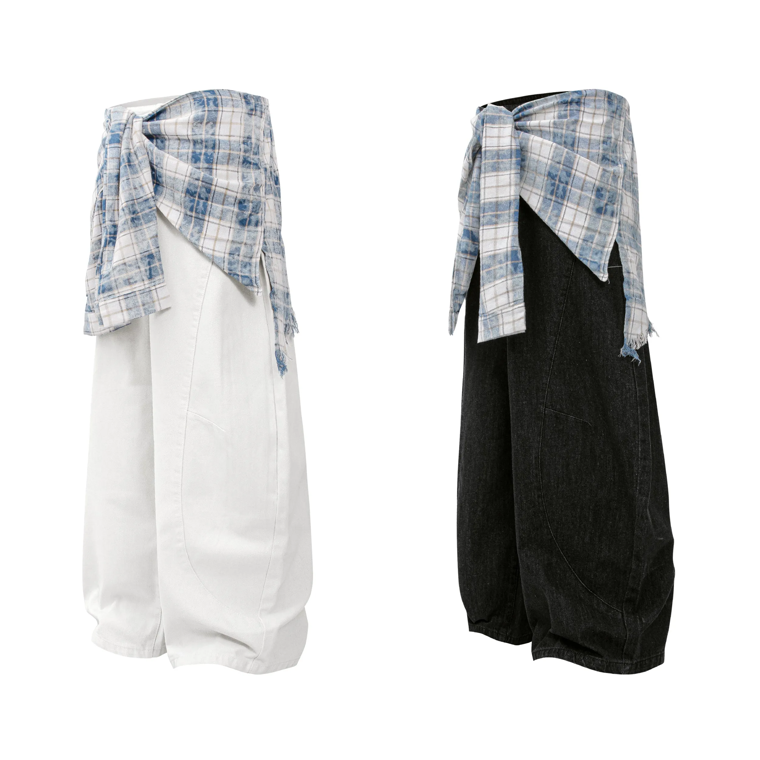 Omirad Layered Tie-Waist Baggy Pants sold by Omirad product image thumbnail 2