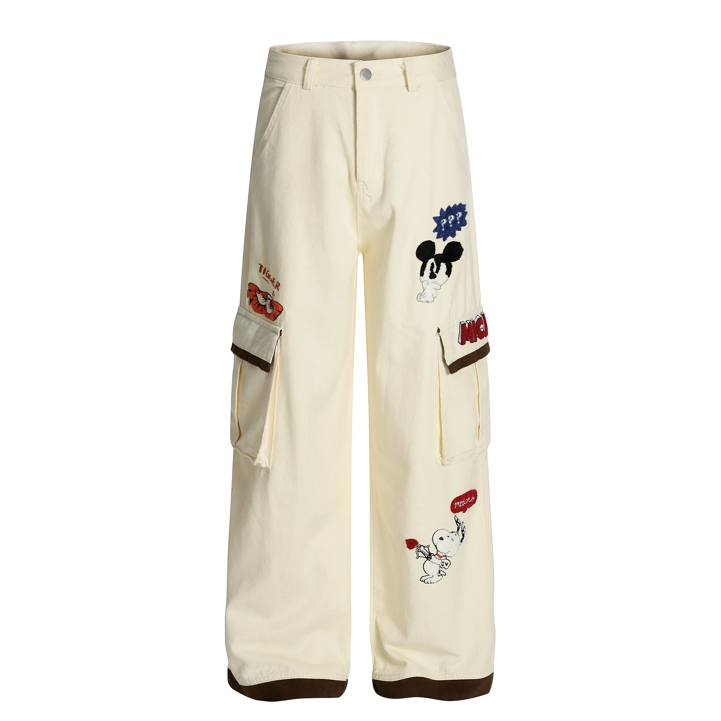 Omirad Cartoon Patch Cargo Wide-Leg Pants sold by Omirad product image thumbnail 3