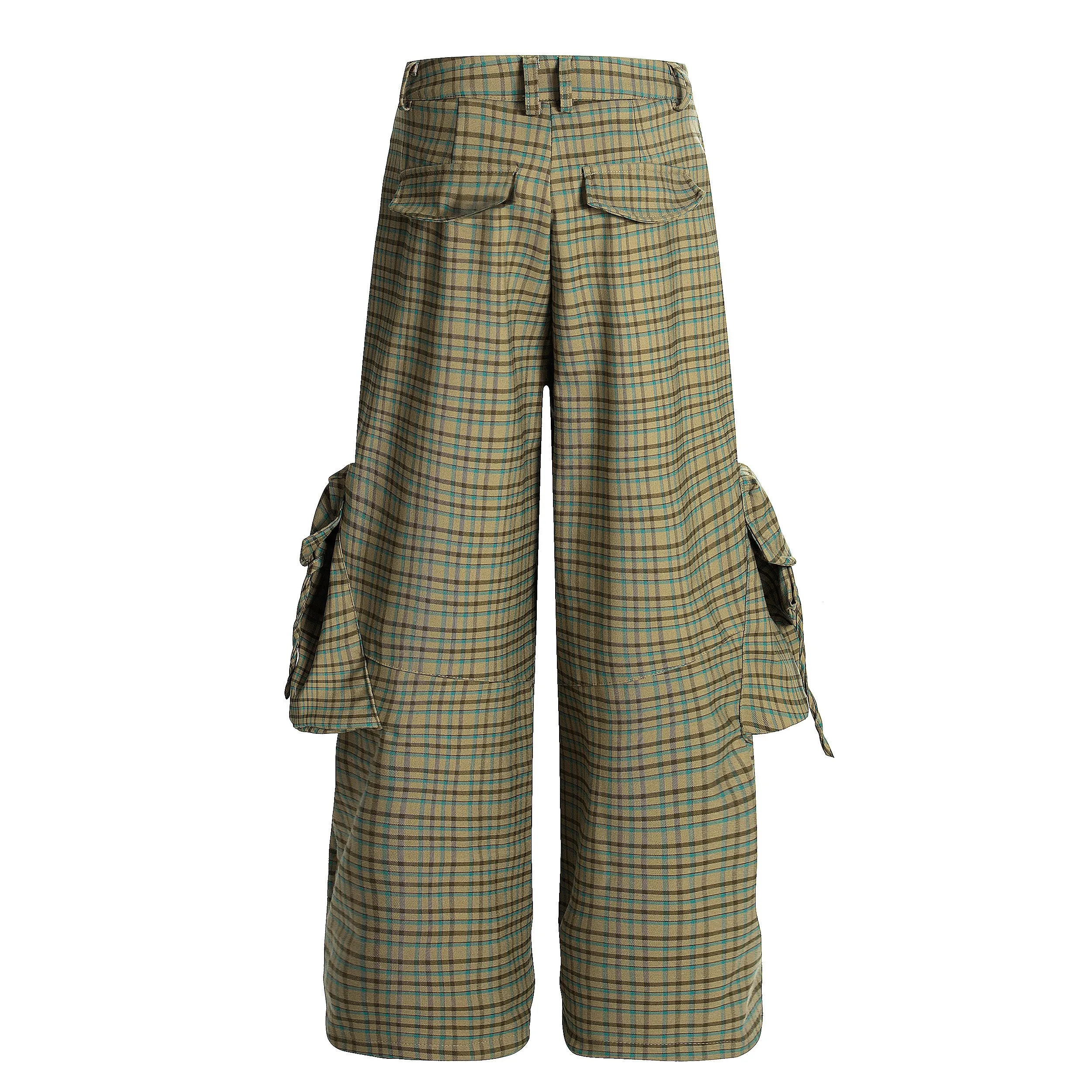 Omirad Plaid Cargo Wide-Leg Pants sold by Omirad product image thumbnail 4