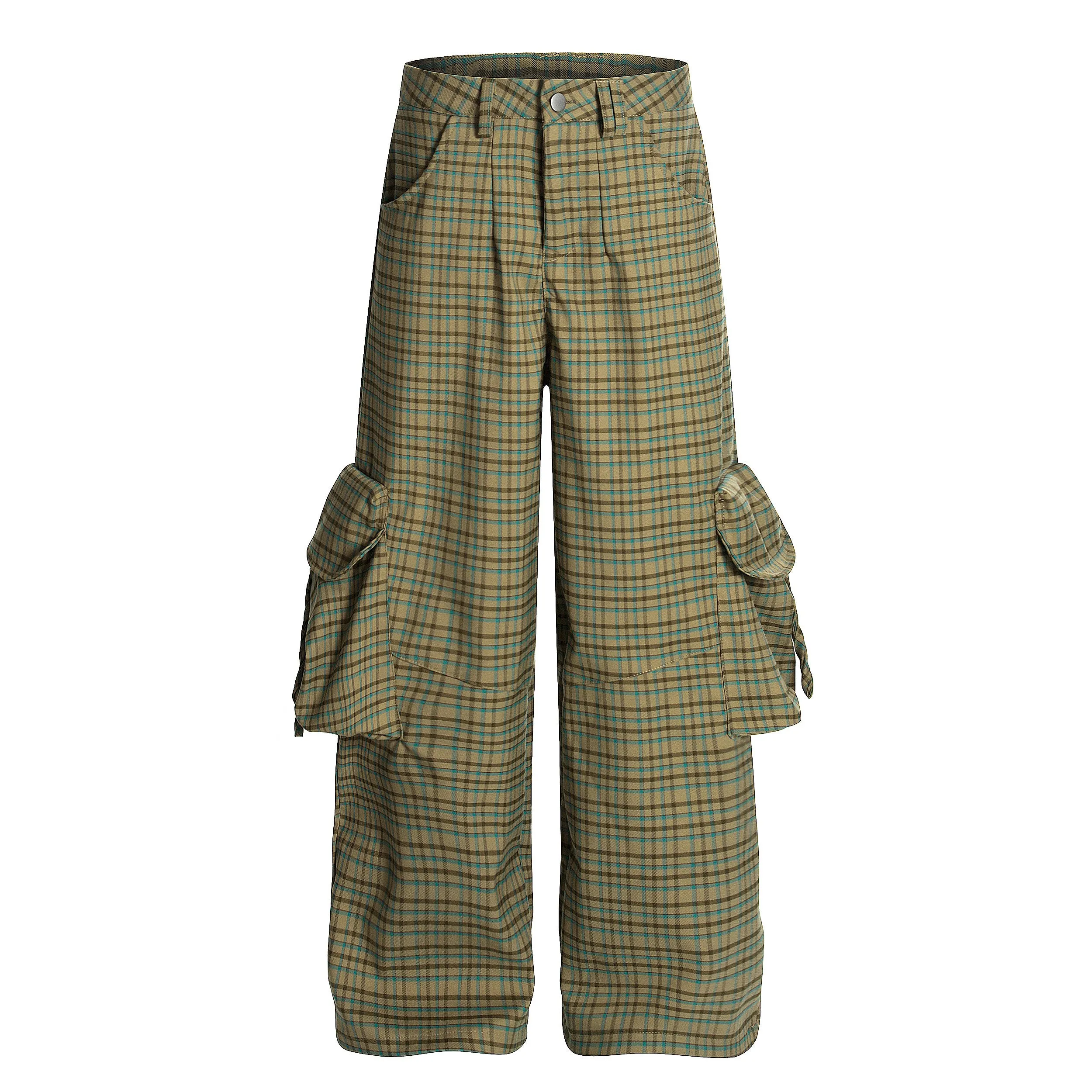 Omirad Plaid Cargo Wide-Leg Pants sold by Omirad product image thumbnail 2