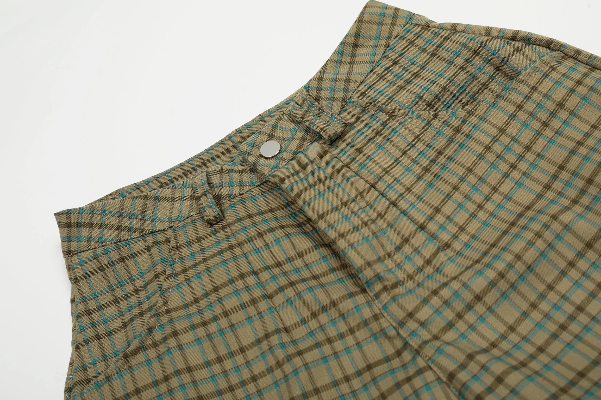 Omirad Plaid Cargo Wide-Leg Pants sold by Omirad product image thumbnail 5