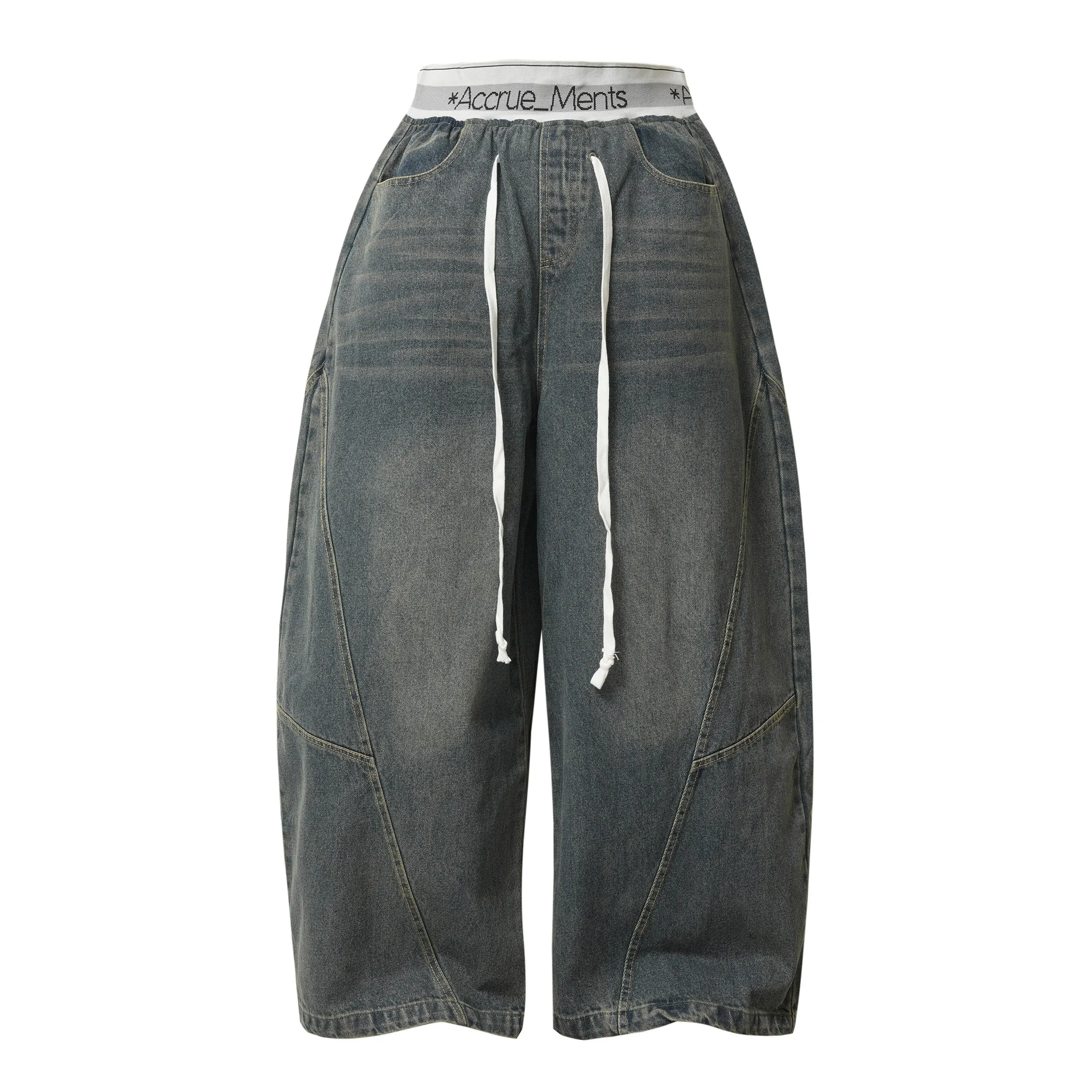 Omirad Drawstring Wide-Leg Denim Pants sold by Omirad product image thumbnail 2