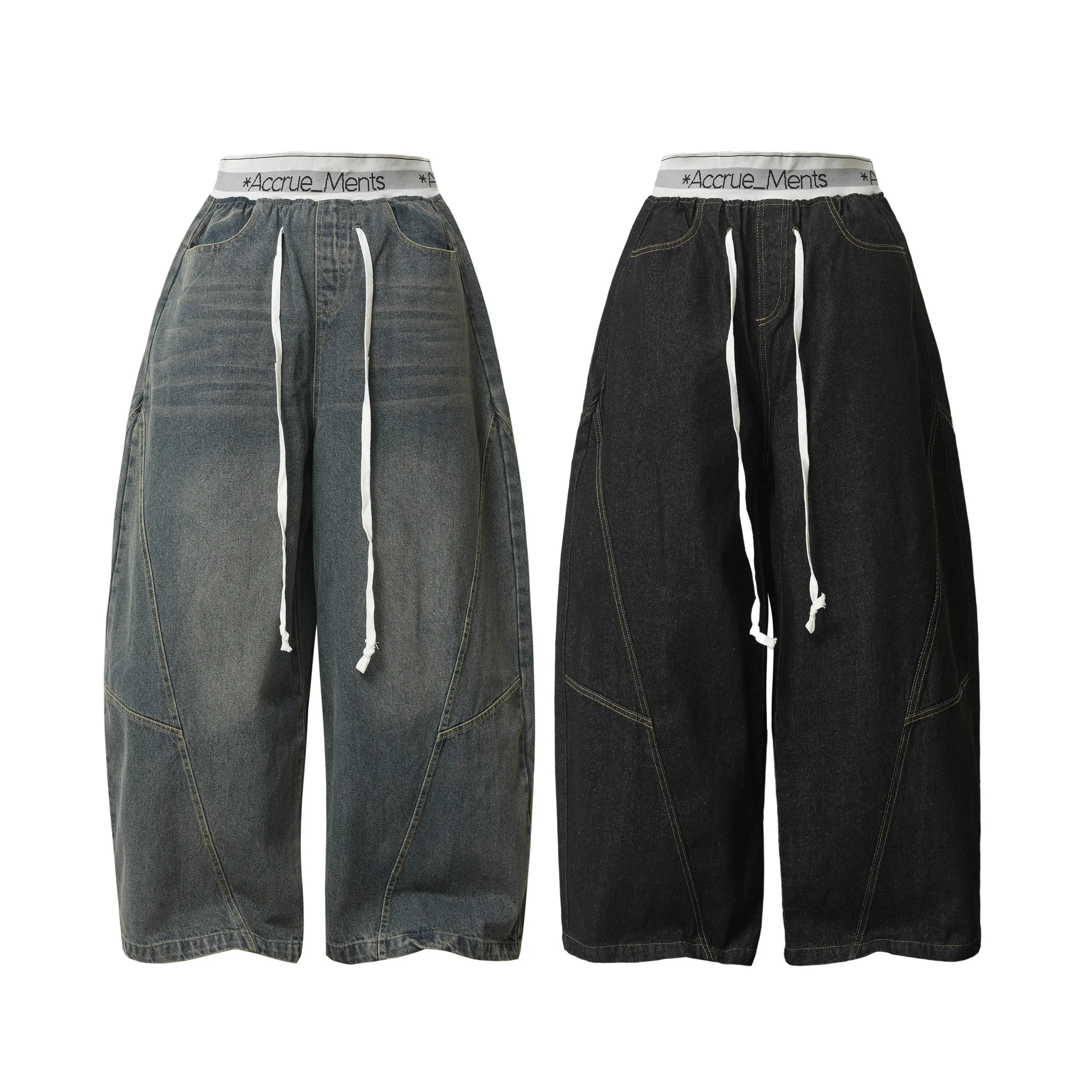Omirad Drawstring Wide-Leg Denim Pants sold by Omirad