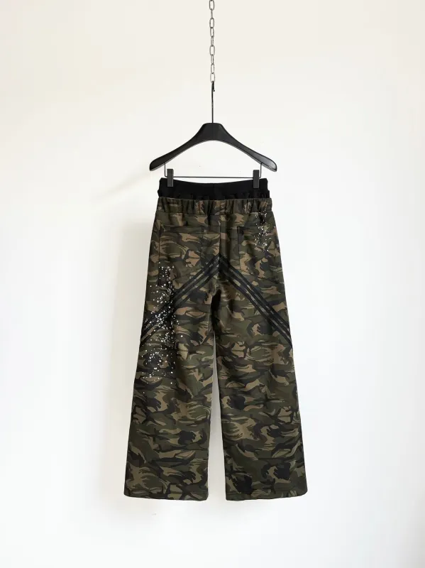 Omirad Camo Paint-Splatter Wide-Leg Pants made by Omirad