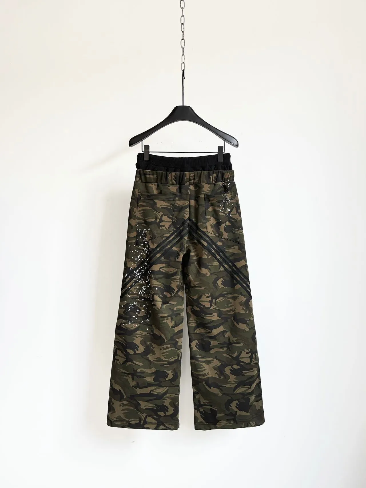 Omirad Camo Paint-Splatter Wide-Leg Pants sold by Omirad