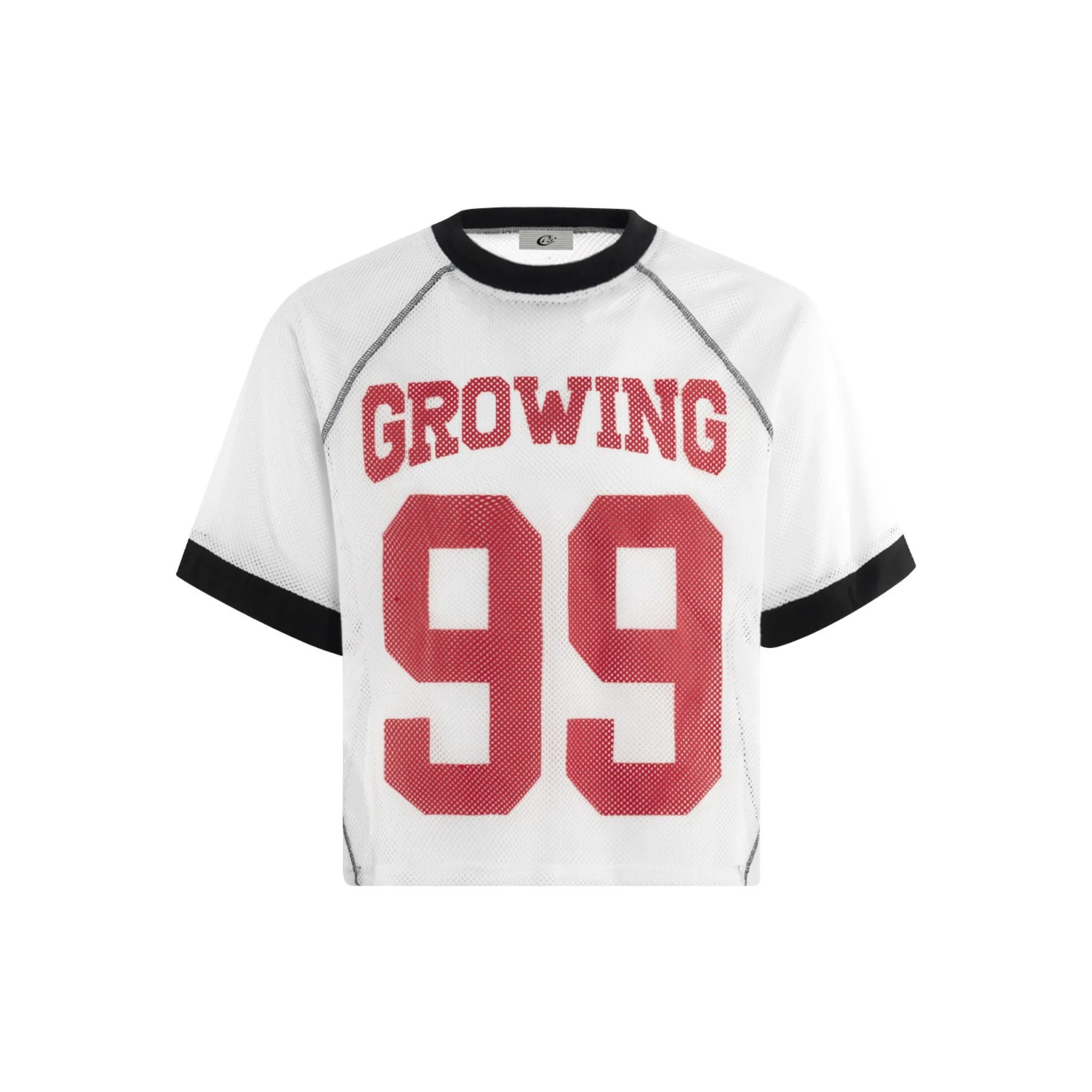 Omirad Contrast-Trim Mesh Jersey Tee sold by Omirad product image thumbnail 4