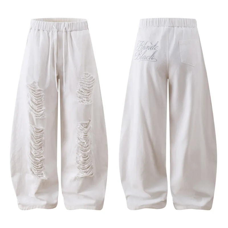 Omirad Distressed Wide-Leg Pants made by Omirad