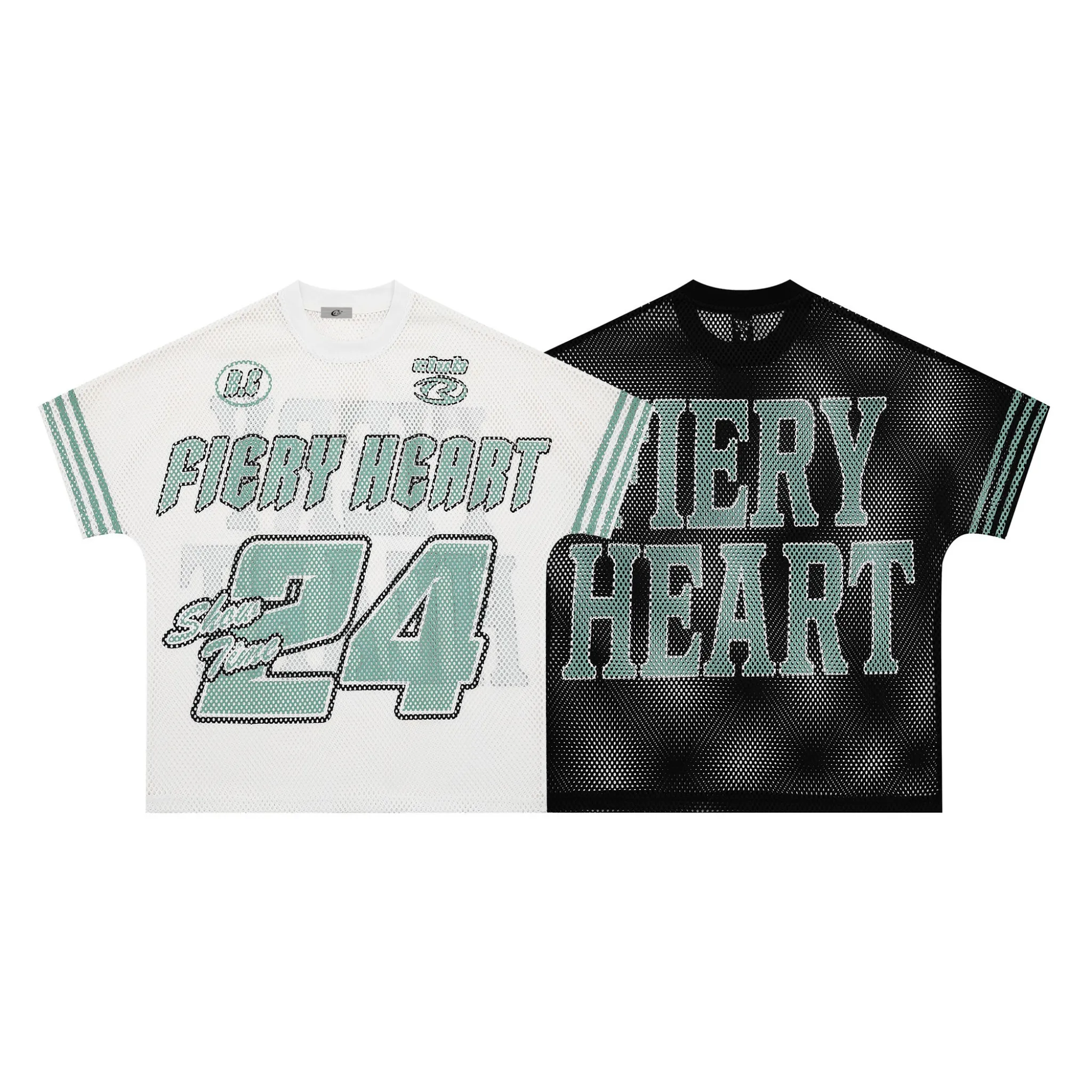 Omirad Fiery Heart Mesh Jersey Tee sold by Omirad