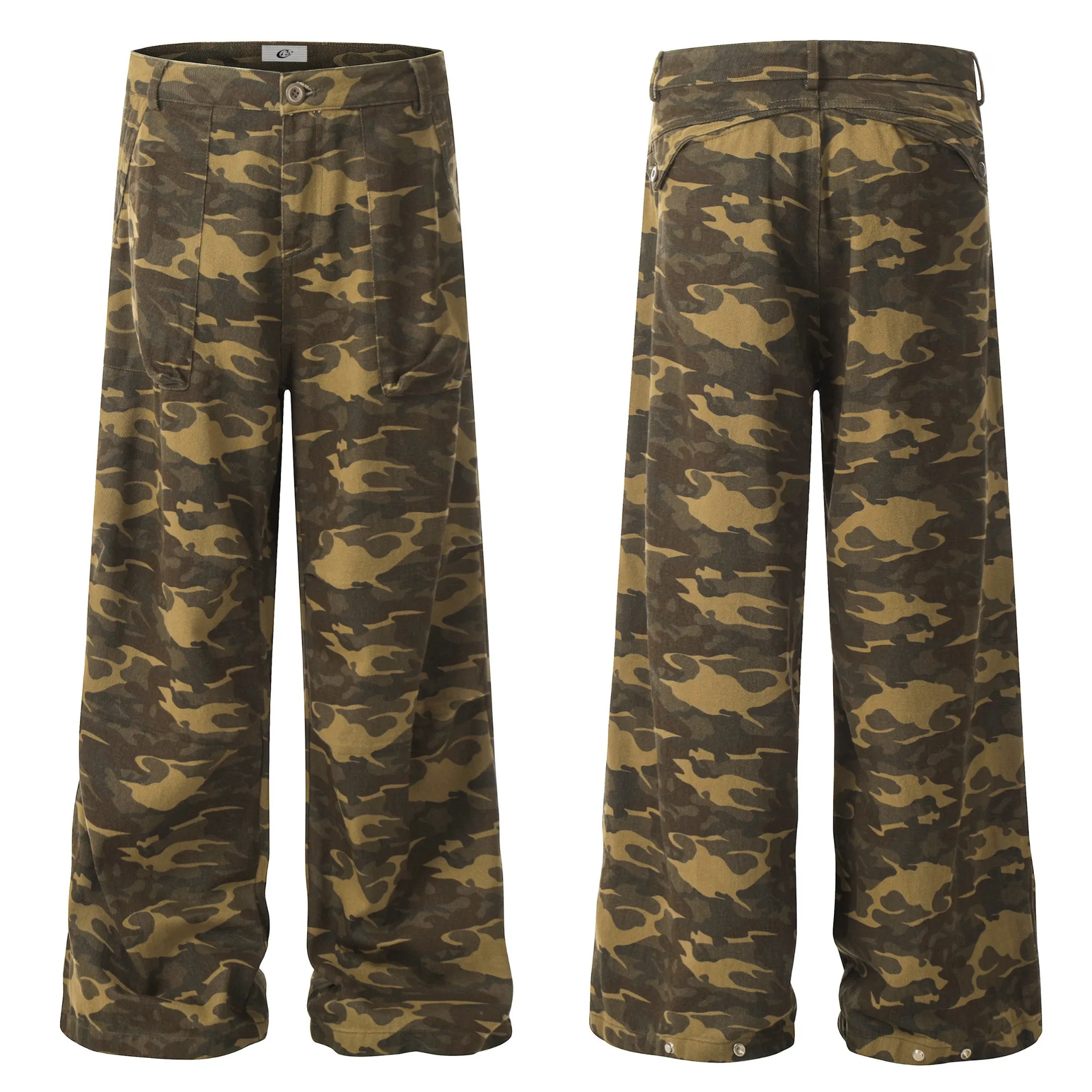 Omirad Washed Camo Wide Pants sold by Omirad
