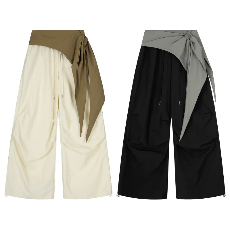 Omirad Draped Sash Wide-Leg Pants made by Omirad