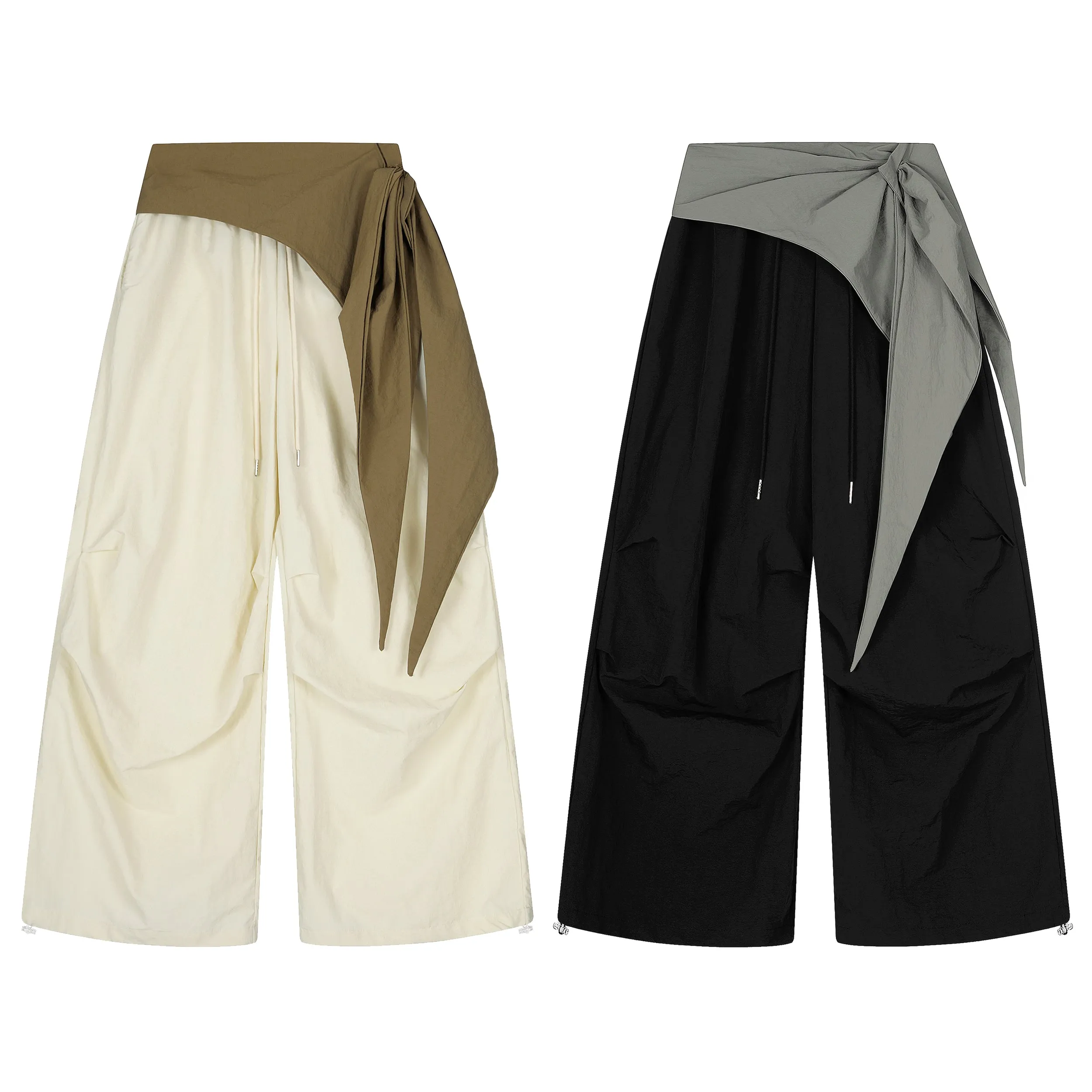 Omirad Draped Sash Wide-Leg Pants sold by Omirad