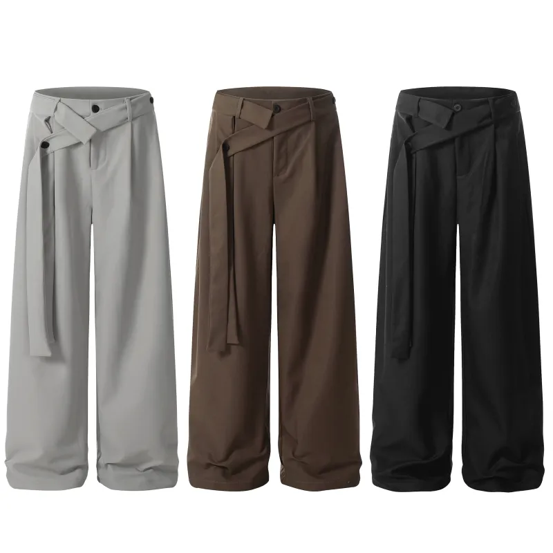 Omirad Wrap-Belt Wide-Leg Pants made by Omirad