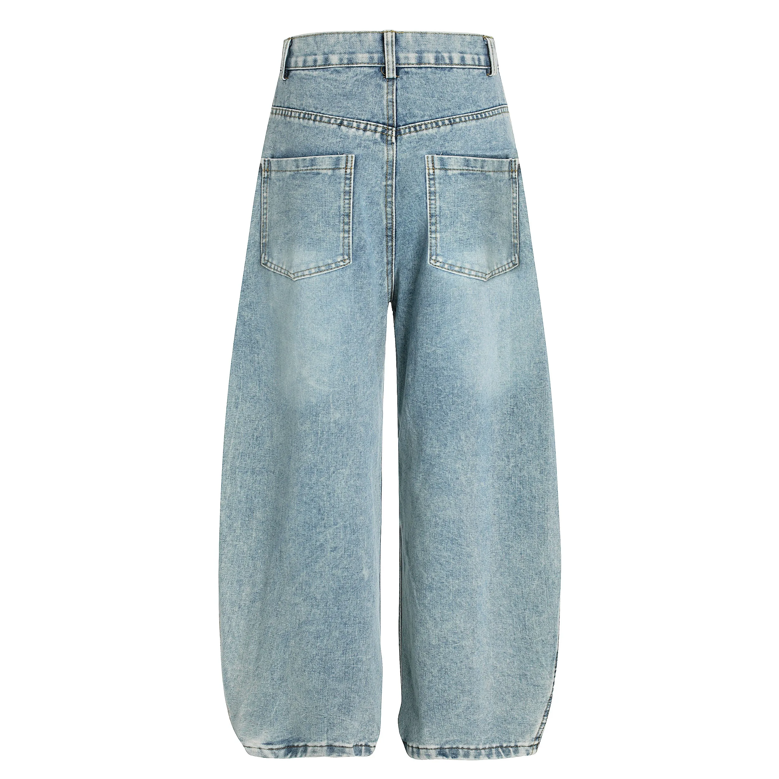 Omirad Triple-Stripe Washed Wide-Leg Denim Pants sold by Omirad product image thumbnail 5
