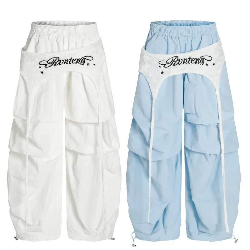 Omirad Layered Panel Nylon Wide-Leg Pants made by Omirad