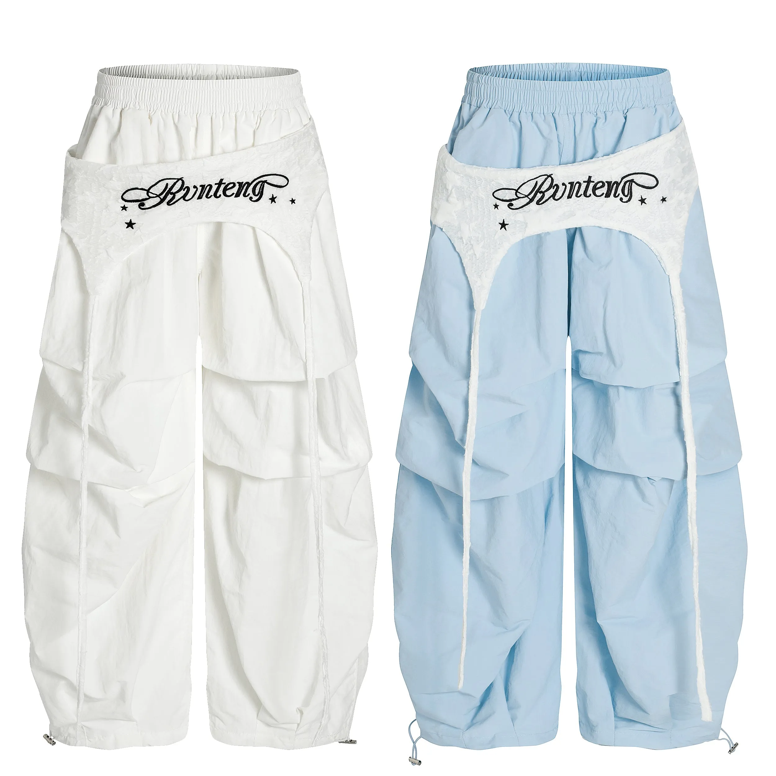 Omirad Layered Panel Nylon Wide-Leg Pants sold by Omirad