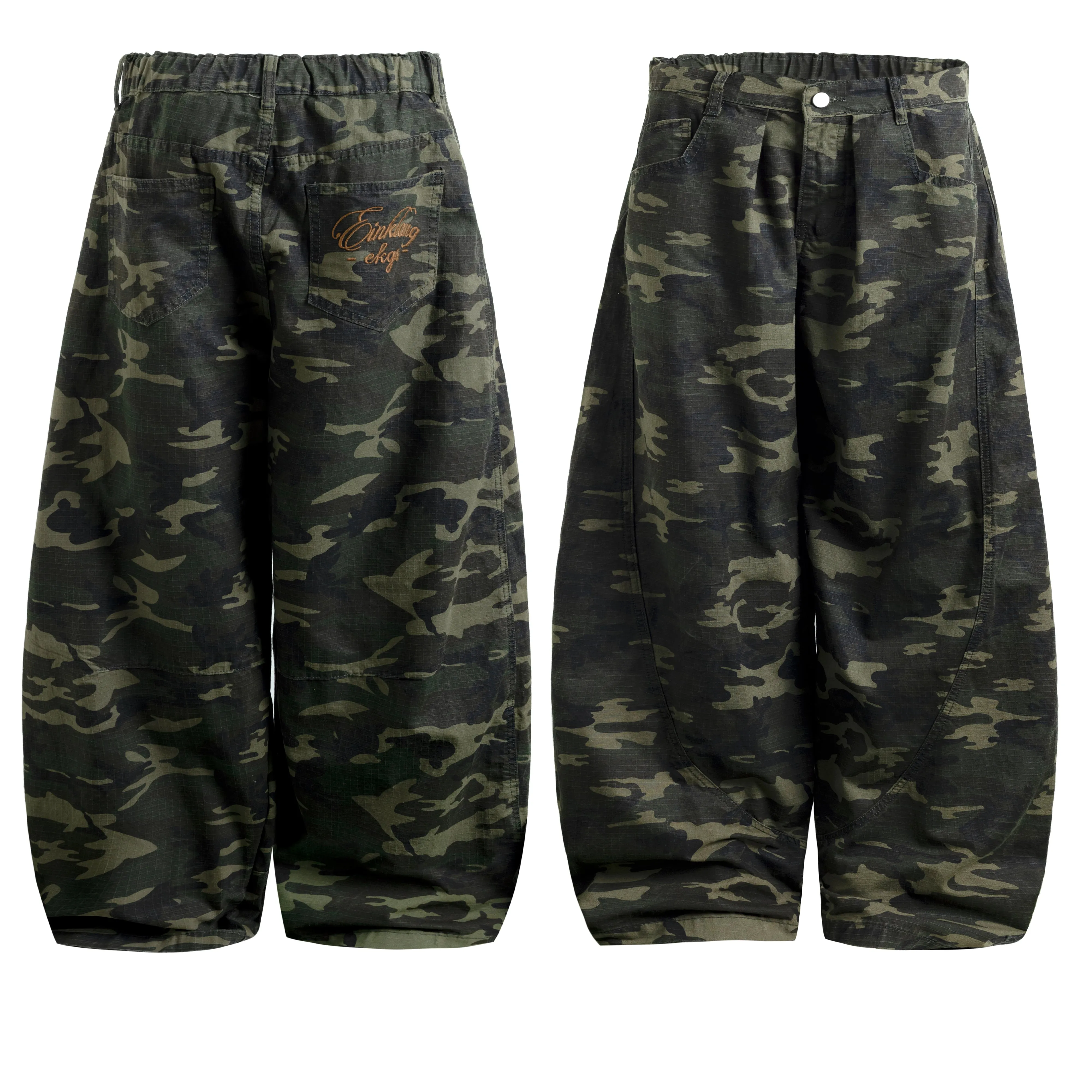 Omirad Camo Wide-Leg Cotton Pants sold by Omirad