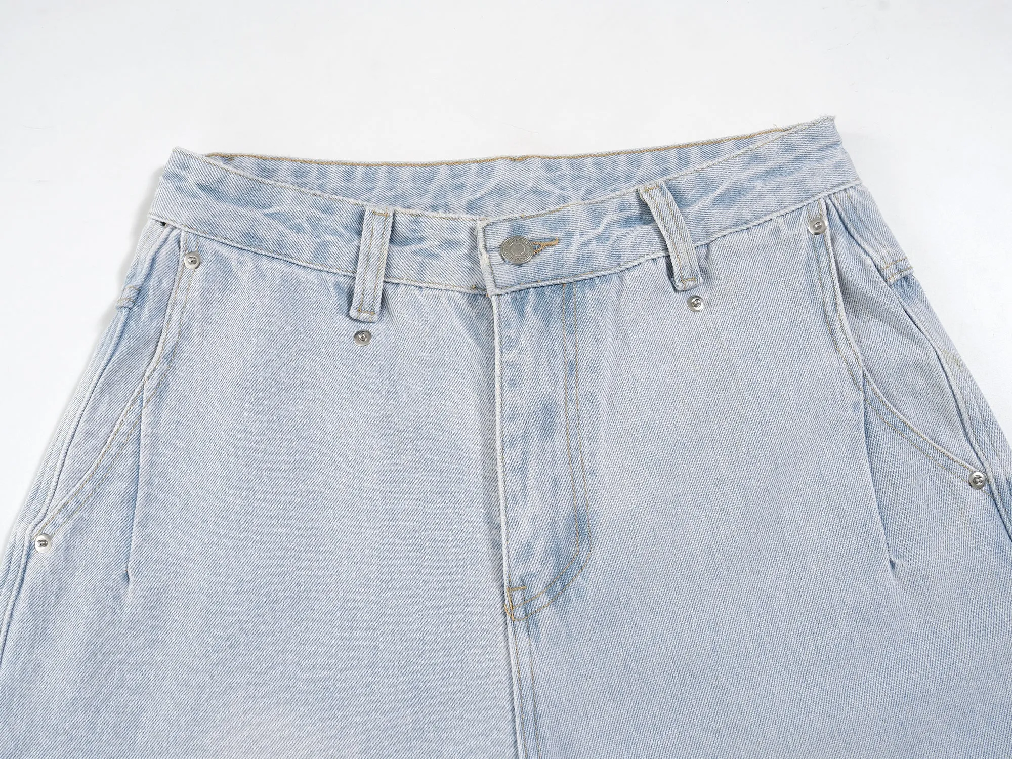 Omirad Light-Wash Wide-Leg Denim Pants sold by Omirad product image thumbnail 4
