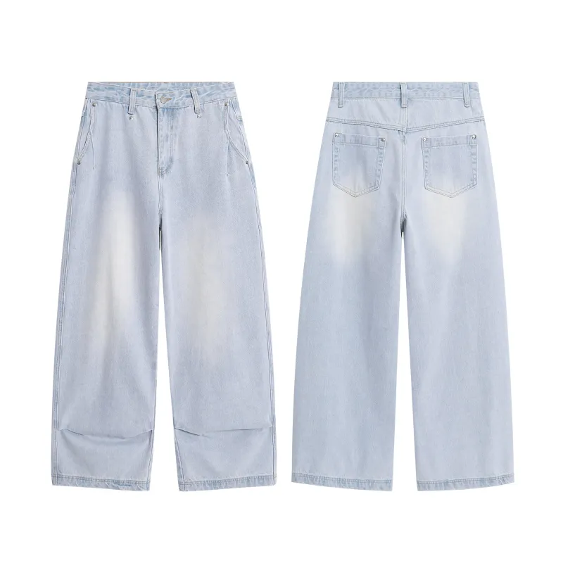 Omirad Light-Wash Wide-Leg Denim Pants made by Omirad