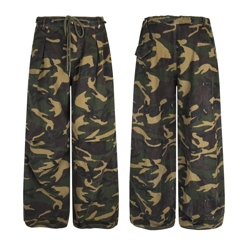 Omirad Camo Wide-Leg Cotton Pants made by Omirad