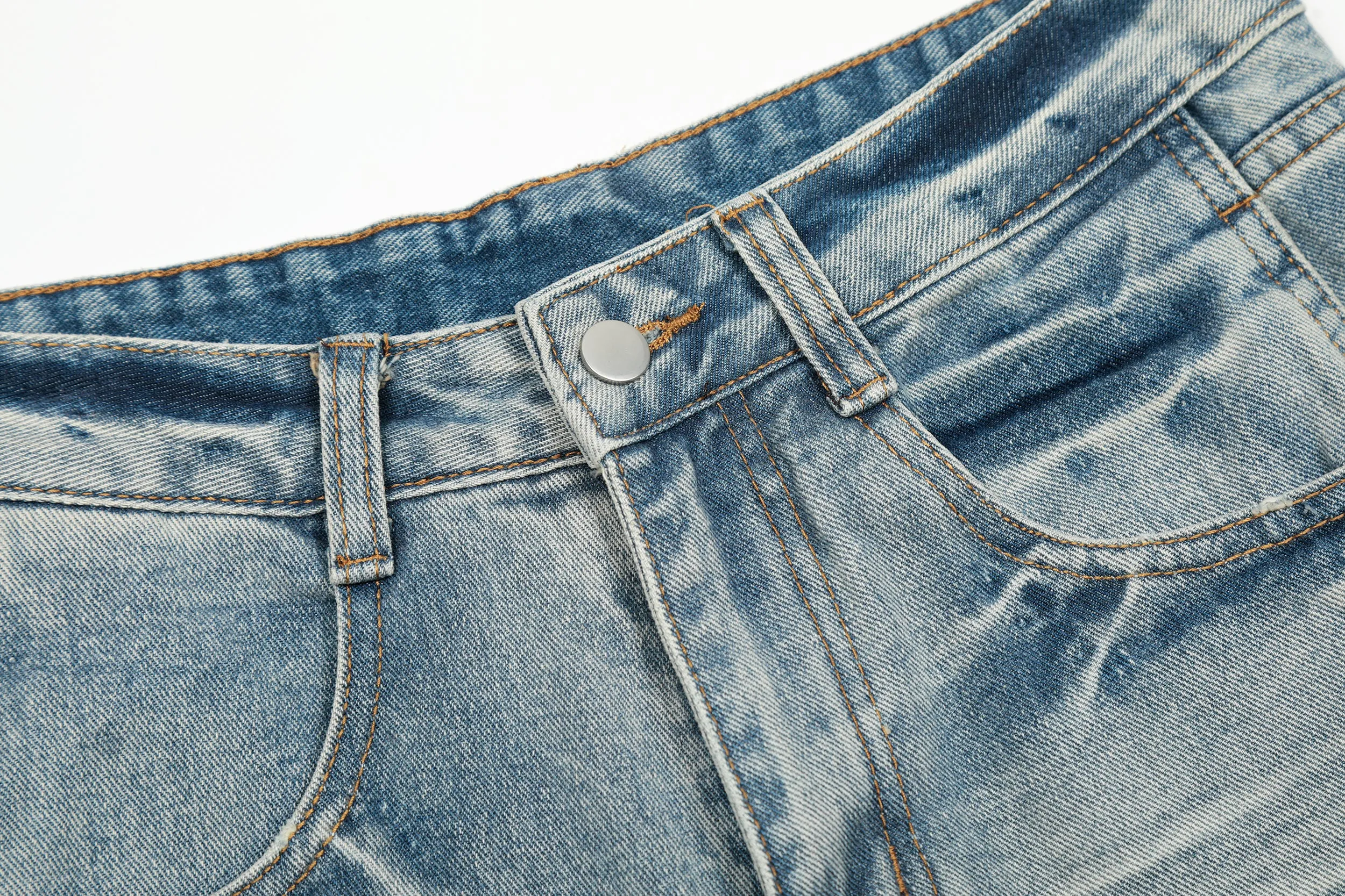 Omirad Vintage Wash Wide-Leg Denim Pants sold by Omirad product image thumbnail 4