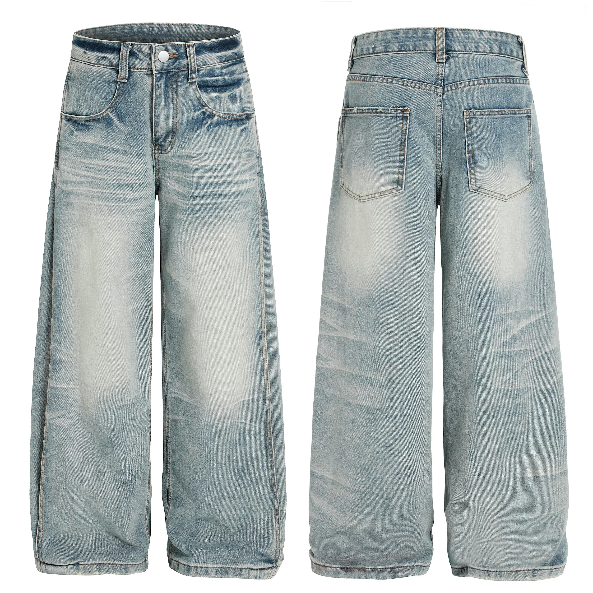 Omirad Vintage Wash Wide-Leg Denim Pants sold by Omirad