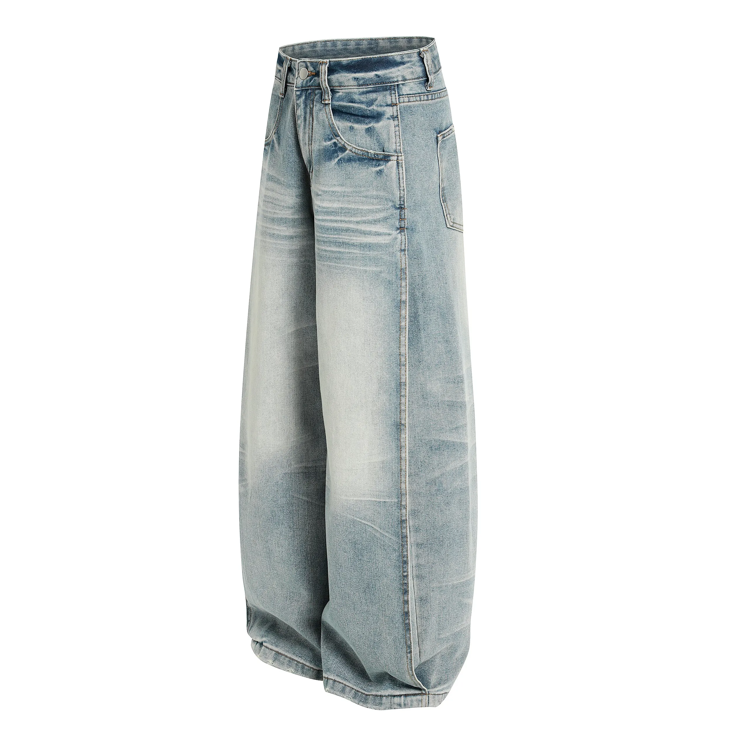 Omirad Vintage Wash Wide-Leg Denim Pants sold by Omirad product image thumbnail 2