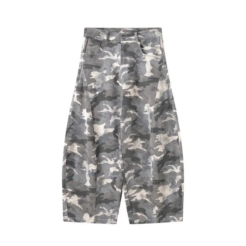 Omirad Camo Wide-Leg Denim Pants sold by Omirad